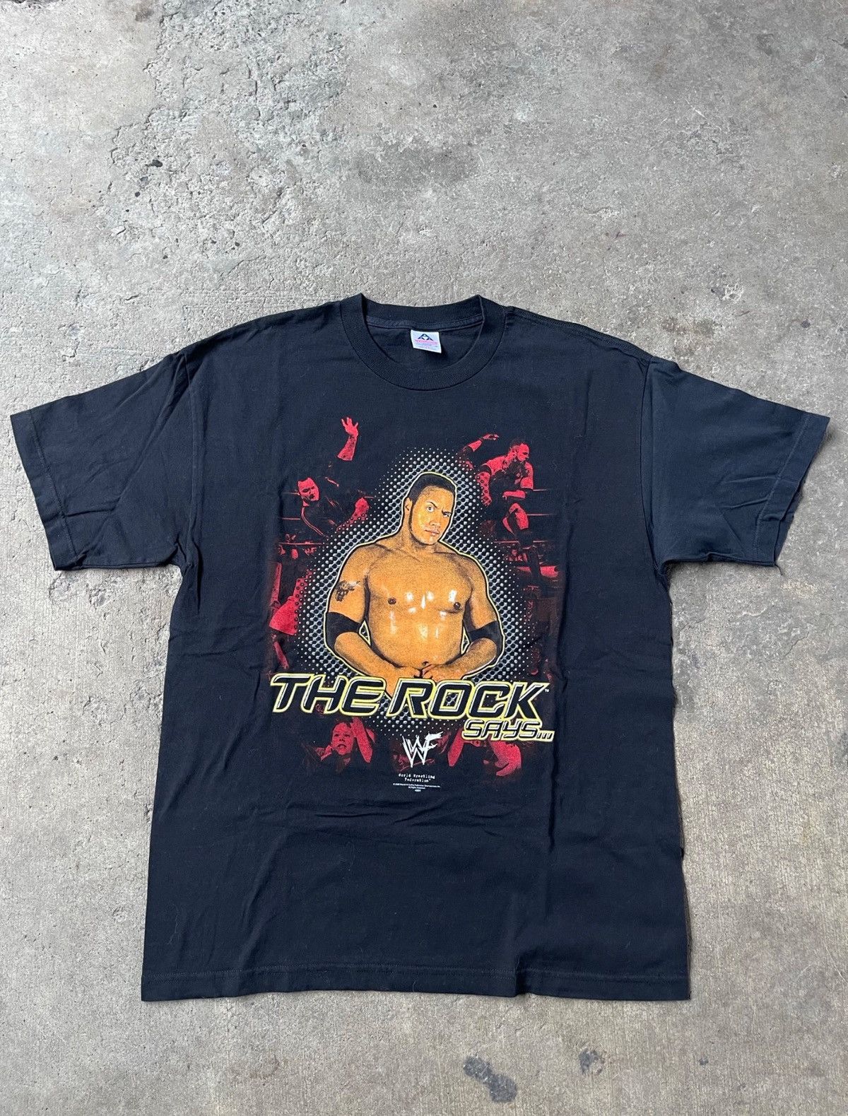 WWF Vintage WWF The Rock Tee Size US XL / EU 56 / 4 - 1 Thumbnail