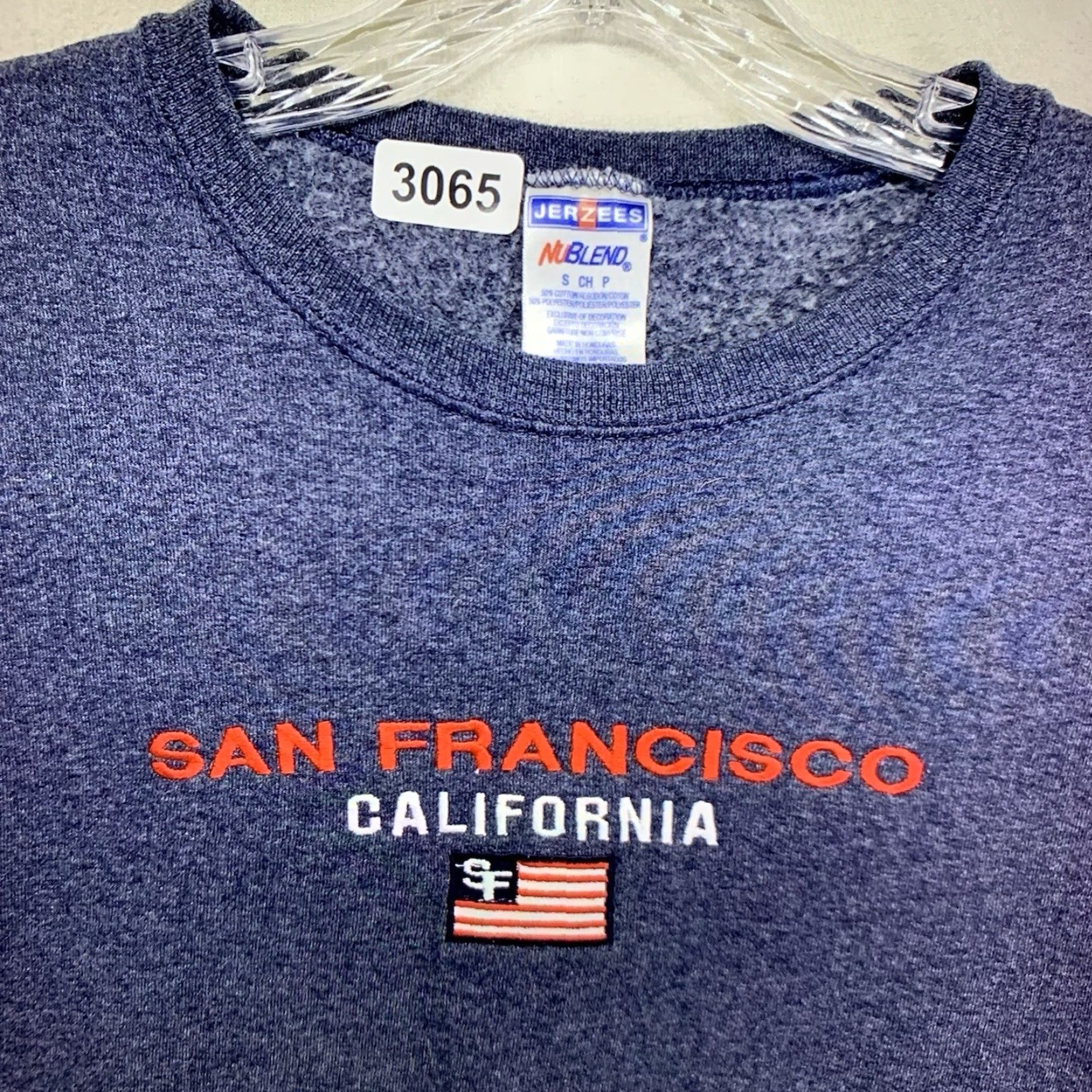 Jerzees VINTAGE Jerzees San Francisco City Sweatshirt Crewneck Unisex - Size Small - Blue - 90s Embroidered Angel - Cotton Blend Fleece Pullover Sweatshirt Size US S / EU 44-46 / 1 - 6 Thumbnail