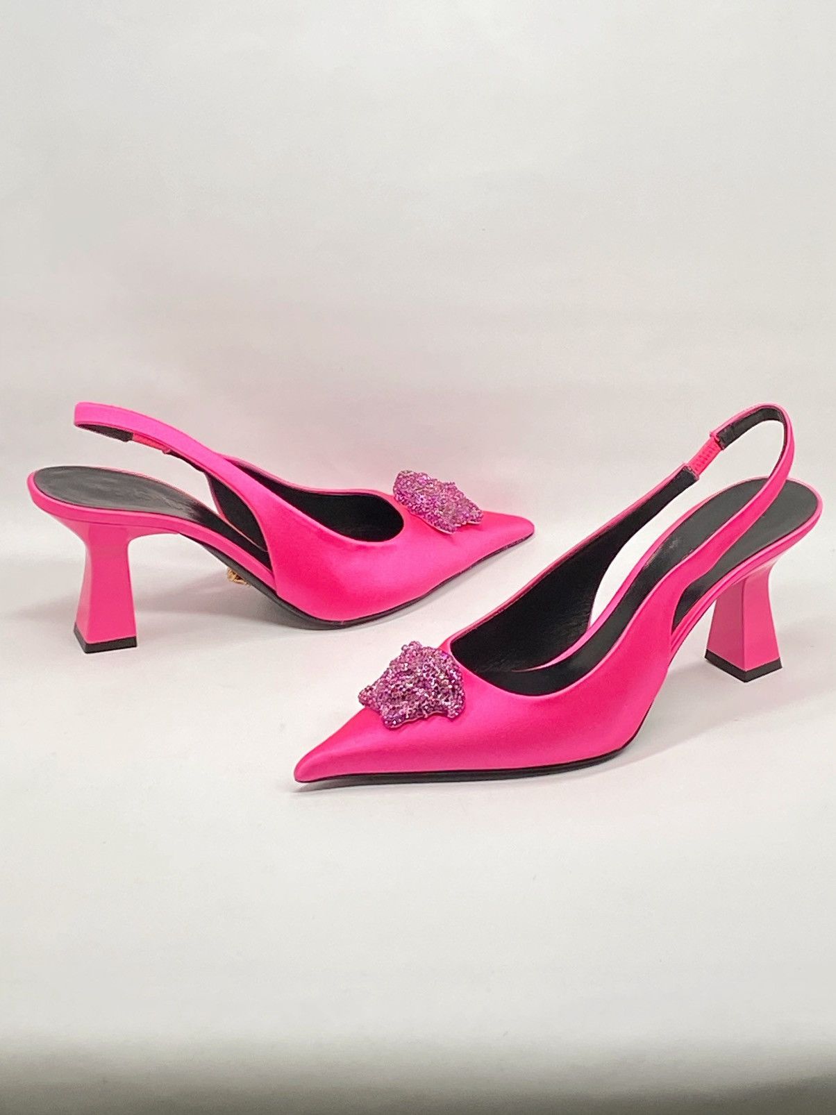 Versace Versace La Medusa Embellished Slingback Pump size 37.5 Size US 7.5 / IT 37.5 - 11 Thumbnail