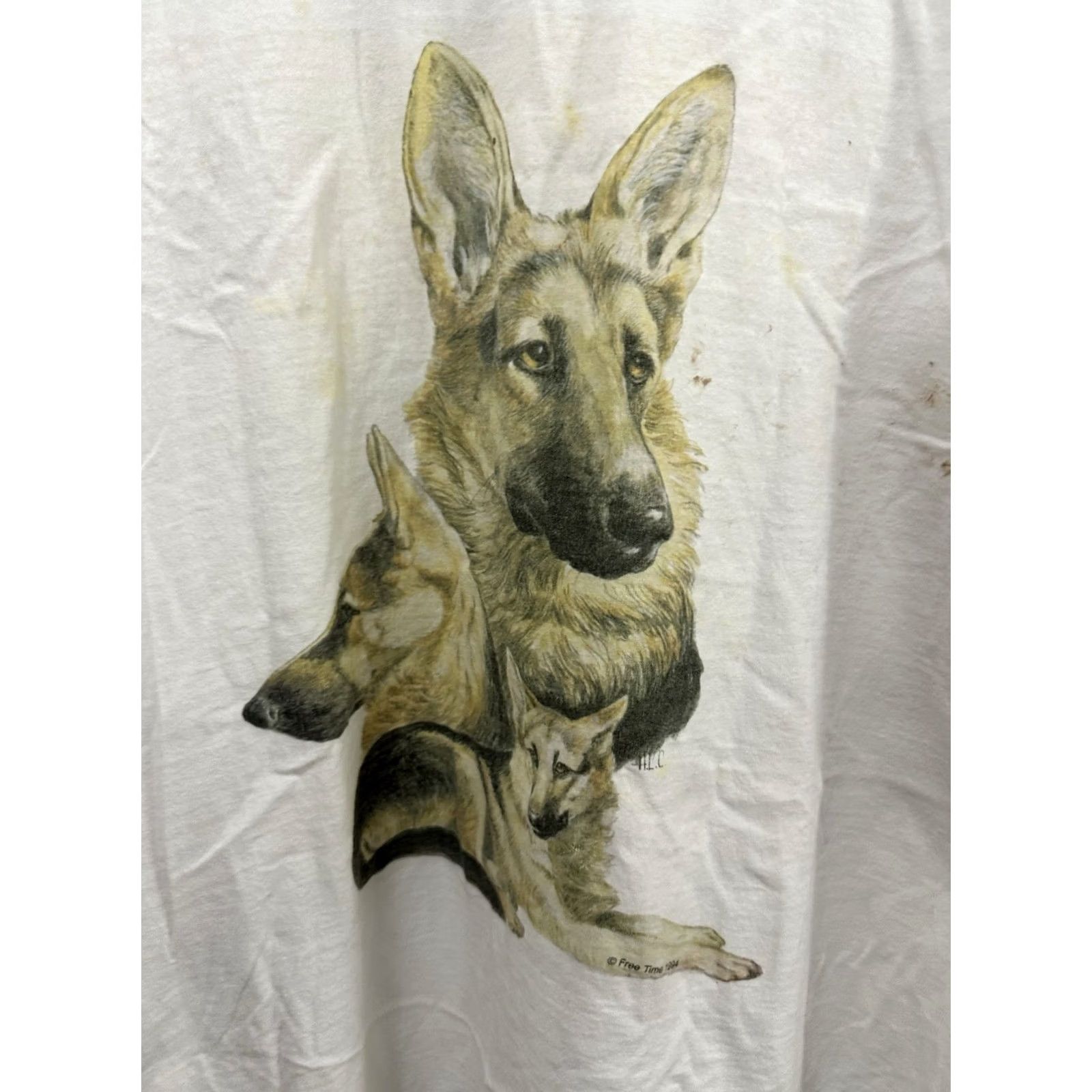 Fruit Of The Loom VTG German Shepherd Dog Canine Portrait Single Stitch T-Shirt Size XXL Size US XXL / EU 58 / 5 - 4 Thumbnail