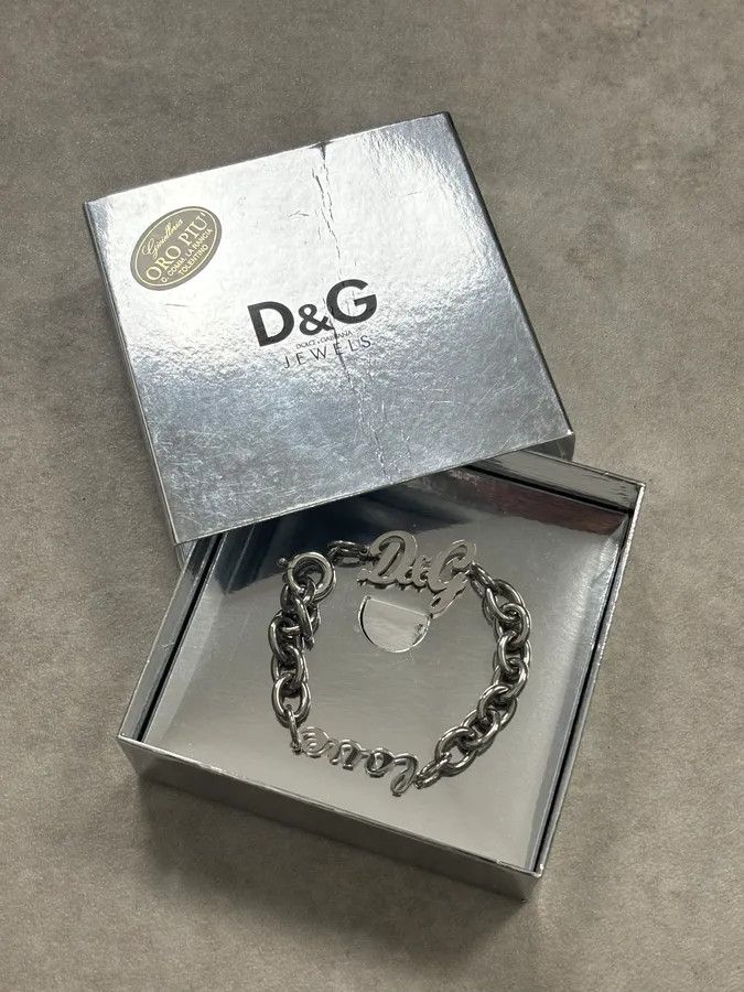 Dolce & Gabbana AW2005 Dolce & Gabbana Silver Metal Chain Logo Bracelet Size ONE SIZE - 1 Thumbnail