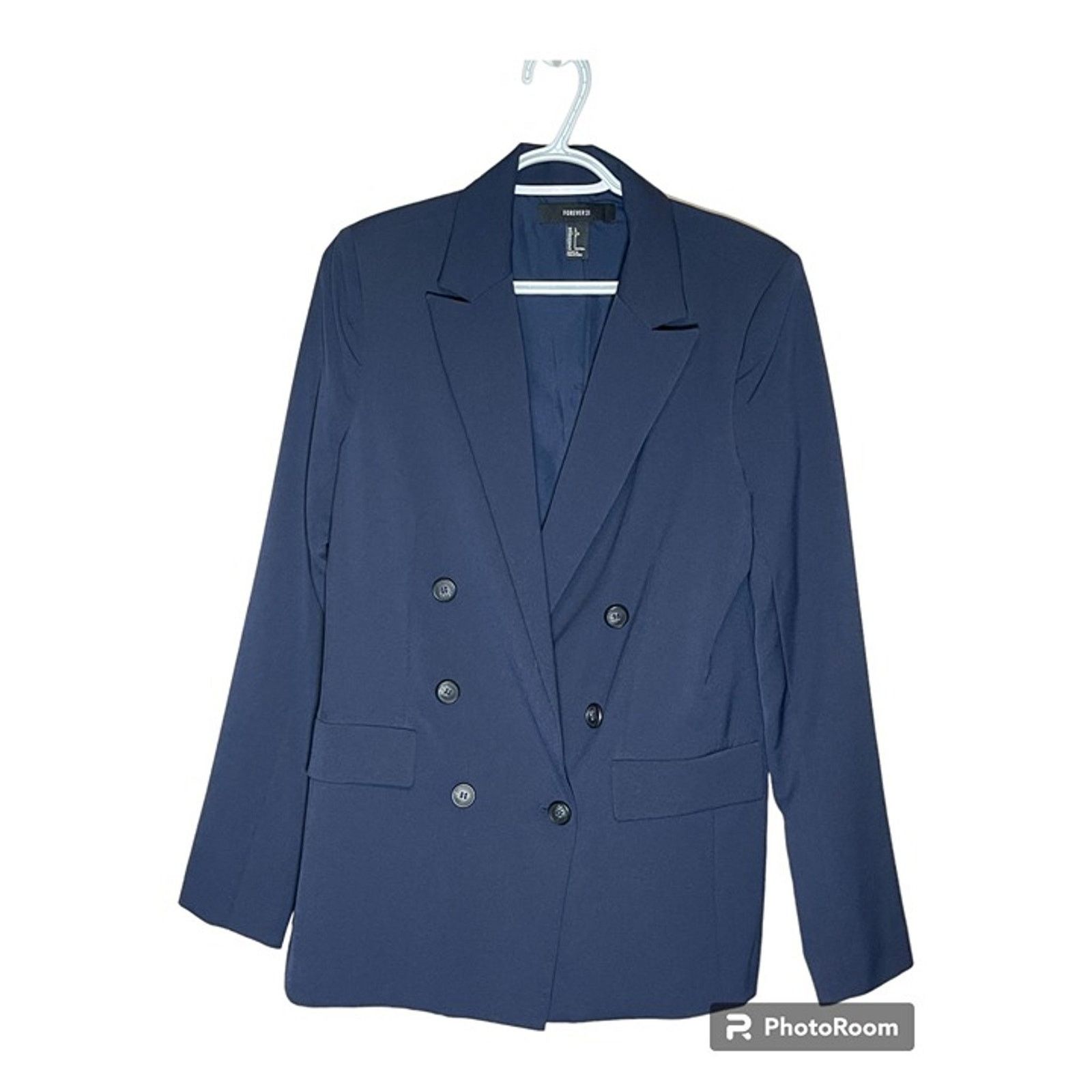 Forever 21 Forever 21 Blue Double Breasted Blazer Jacket Women's Size L Size L / US 10 / IT 46 - 1 Thumbnail