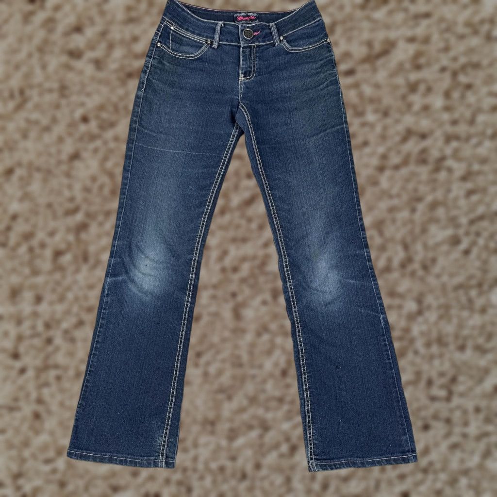 Wrangler Wrangler Bootcut Jeans Juniors 5/6 Blue Med Wash Low Rise Stretch Denim 28x32 Size 27" / US 4 / IT 40 - 1 Thumbnail