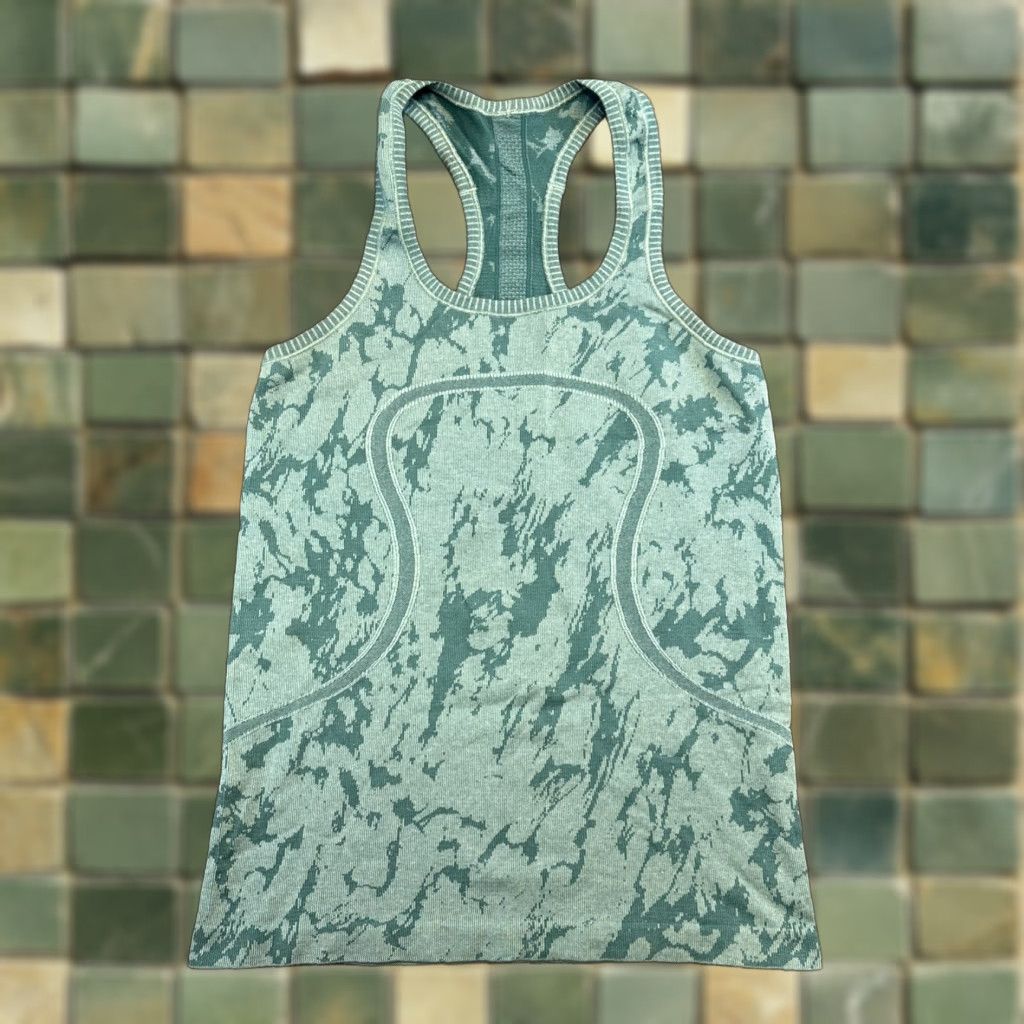 Lululemon Lululemon Swiftly Racerback Tank Shirt Women Size 6 Forage Teal Heathered EUC - Run Size ONE SIZE - 1 Thumbnail