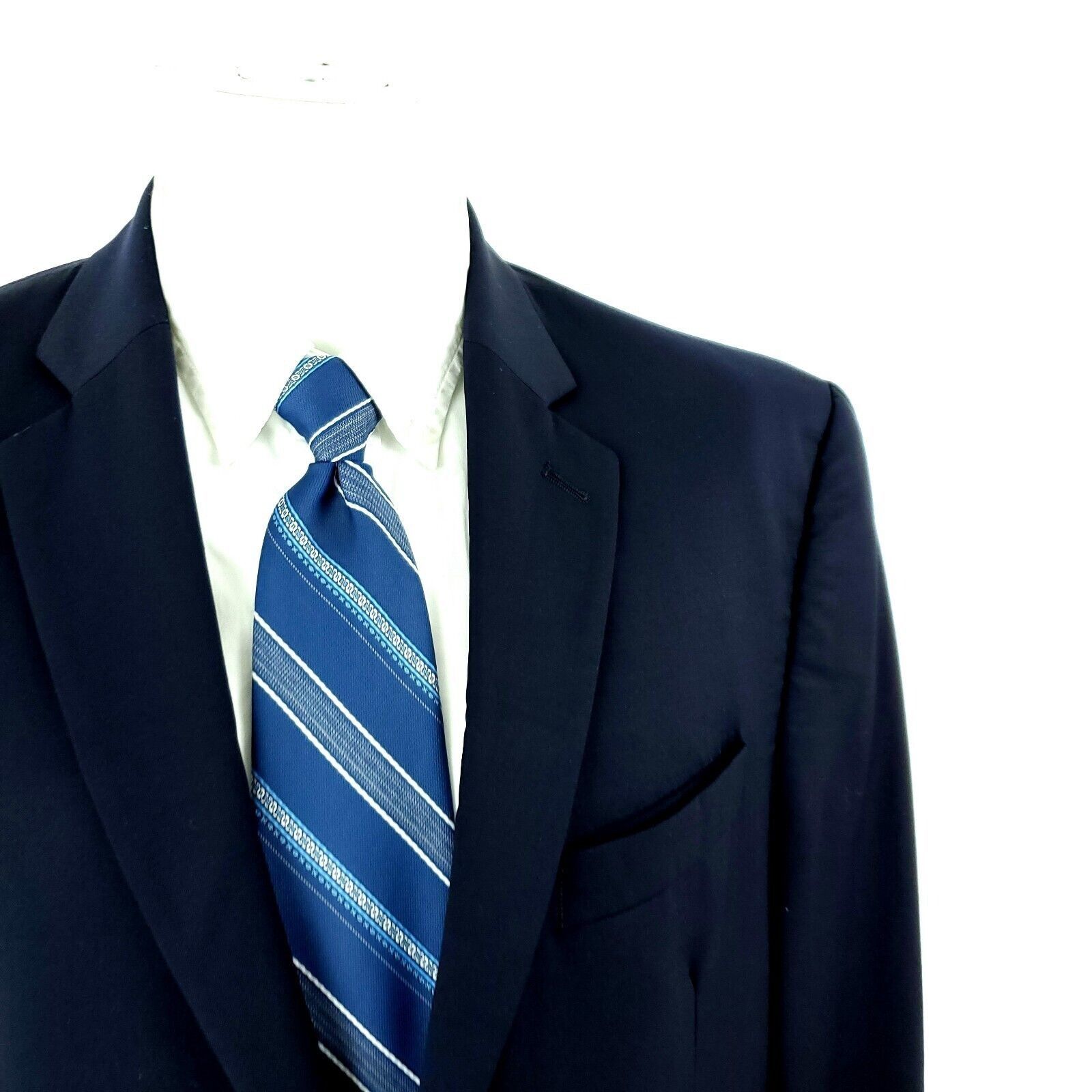 Lauren Ralph Lauren Lauren Ralph Lauren Wool 2 Button Blazer 40R Solid Blue Size 40R - 2 Thumbnail