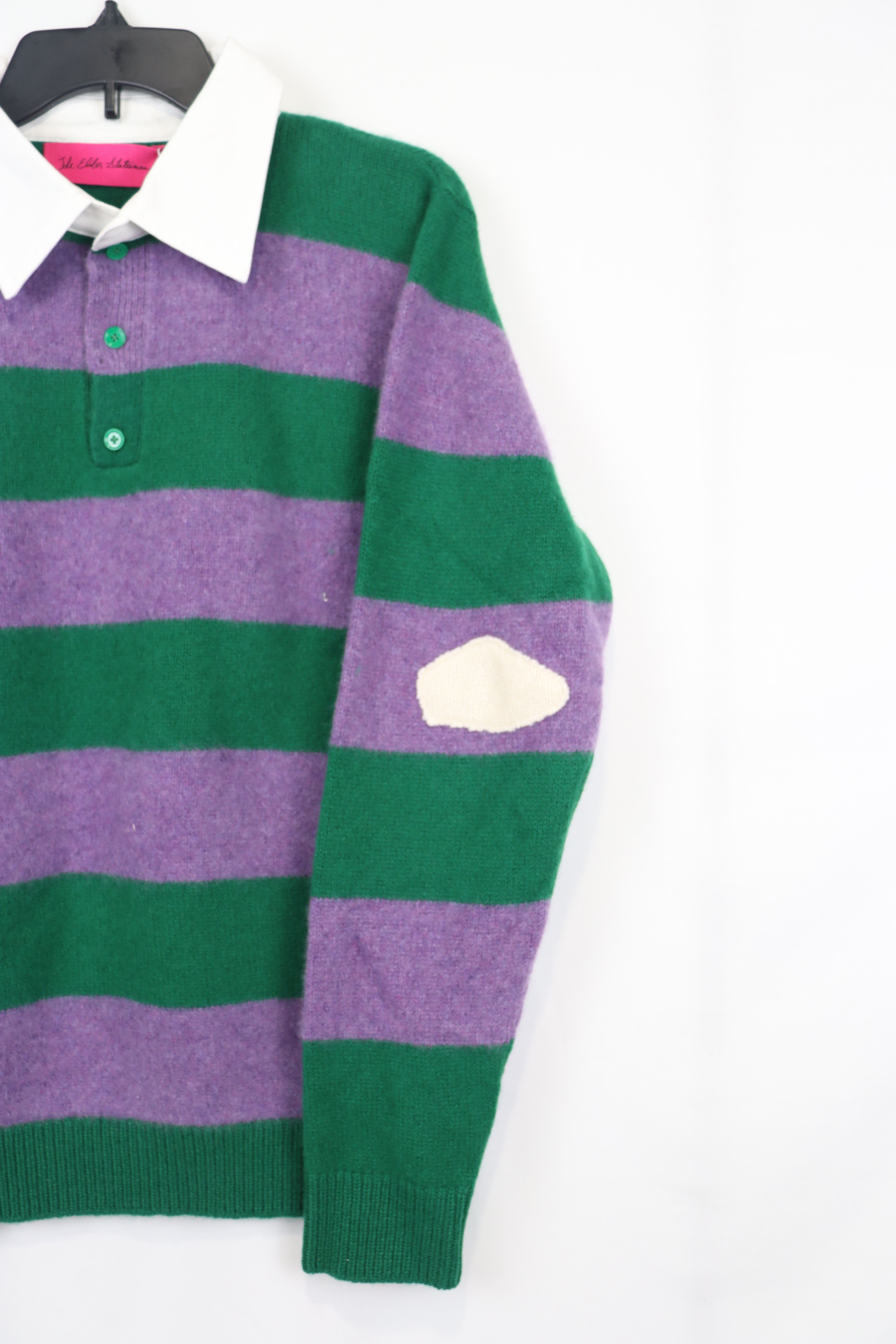 The Elder Statesman o1rshd11223 Mordechai Henley Rugby Kelly Green/Amethyst Size US M / EU 48-50 / 2 - 6 Thumbnail