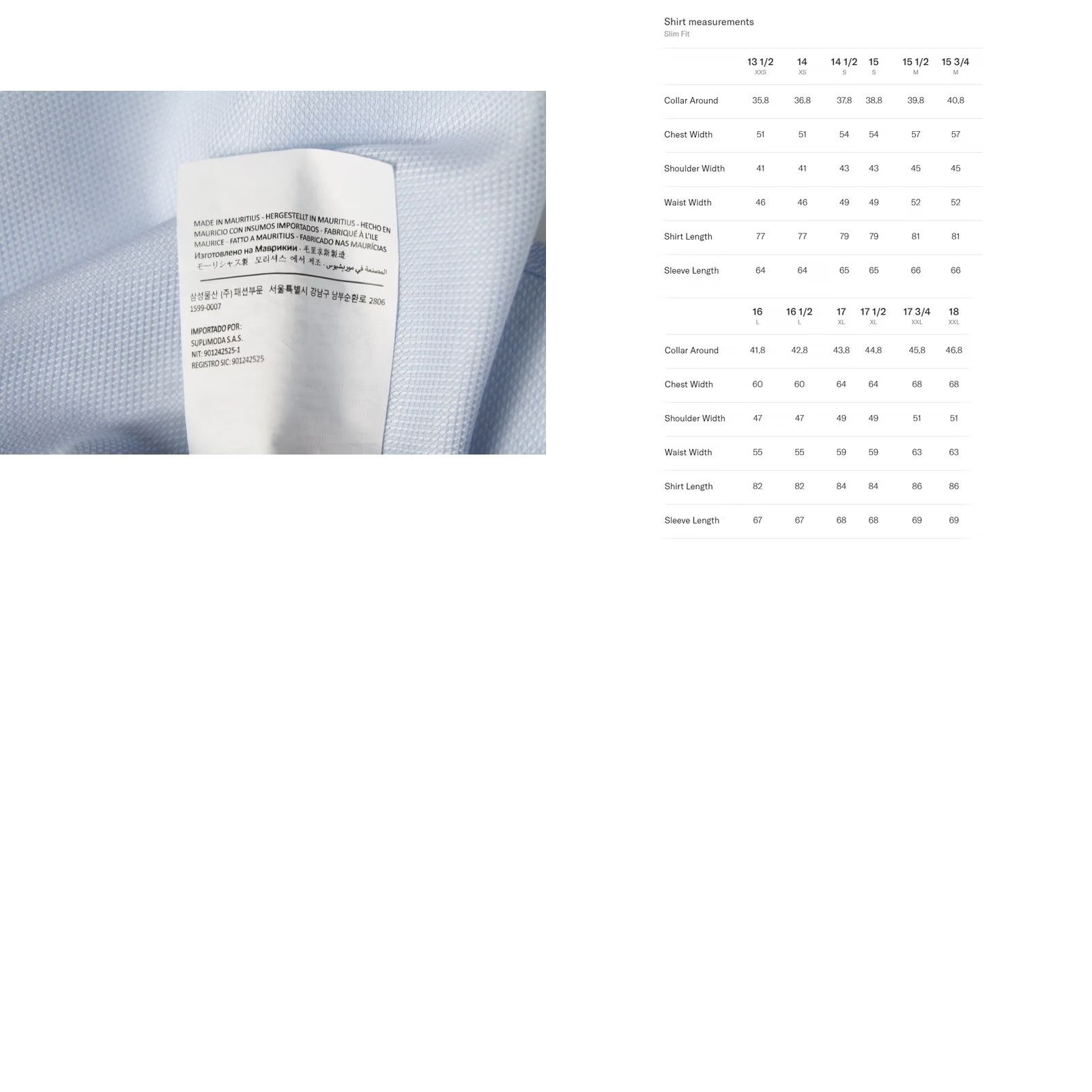 Suitsupply SUITSUPPLY Slim Fit Formal Shirt Men's 39 Button Up Cotton Blue Size 40R - 8 Thumbnail