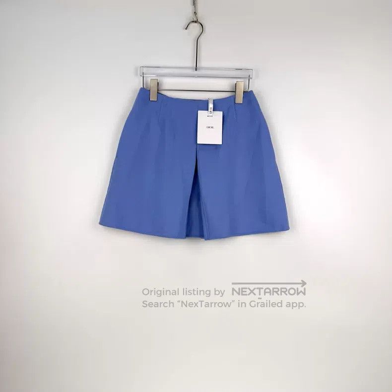 Dior Dior Light blue solid color wool tweed skirt Size 24" / US 00 / IT 34 - 3 Thumbnail