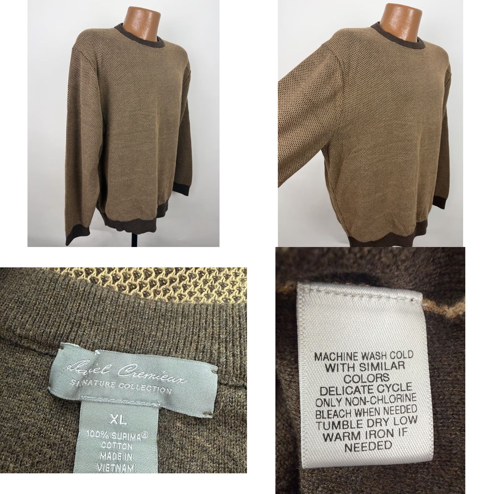 Cremieux Daniel Cremieux Pullover Sweater Mens XL Supima Cotton Knit Brown Size US XL / EU 56 / 4 - 8 Thumbnail