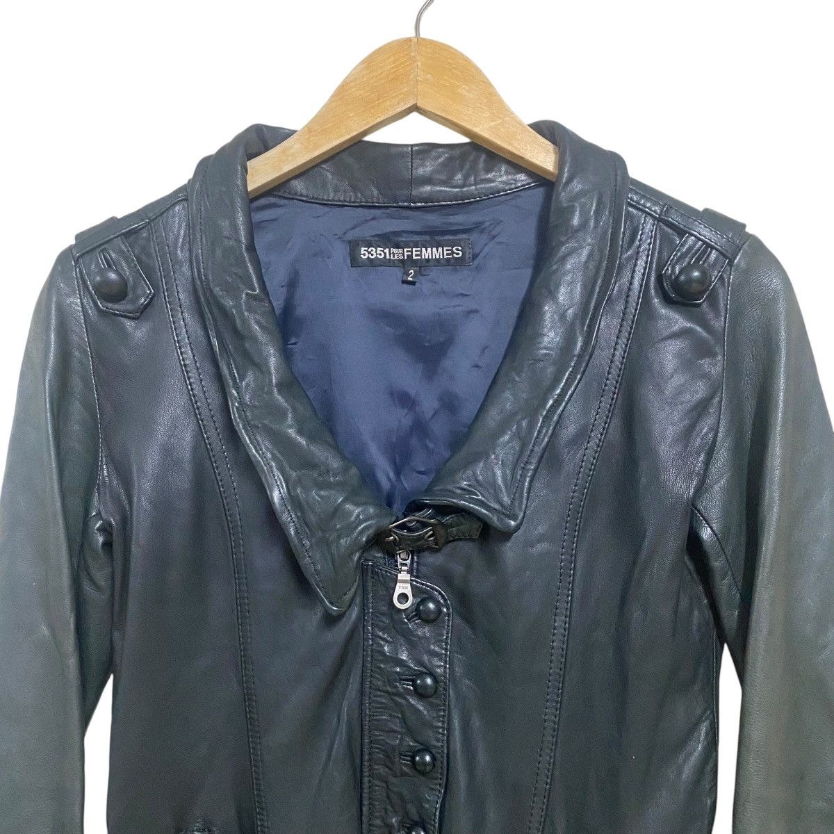 5351 POUR LES FEMMES 5351 Pour Les Femmes Lambskin Leather Jacket Size S / US 4 / IT 40 - 3 Thumbnail