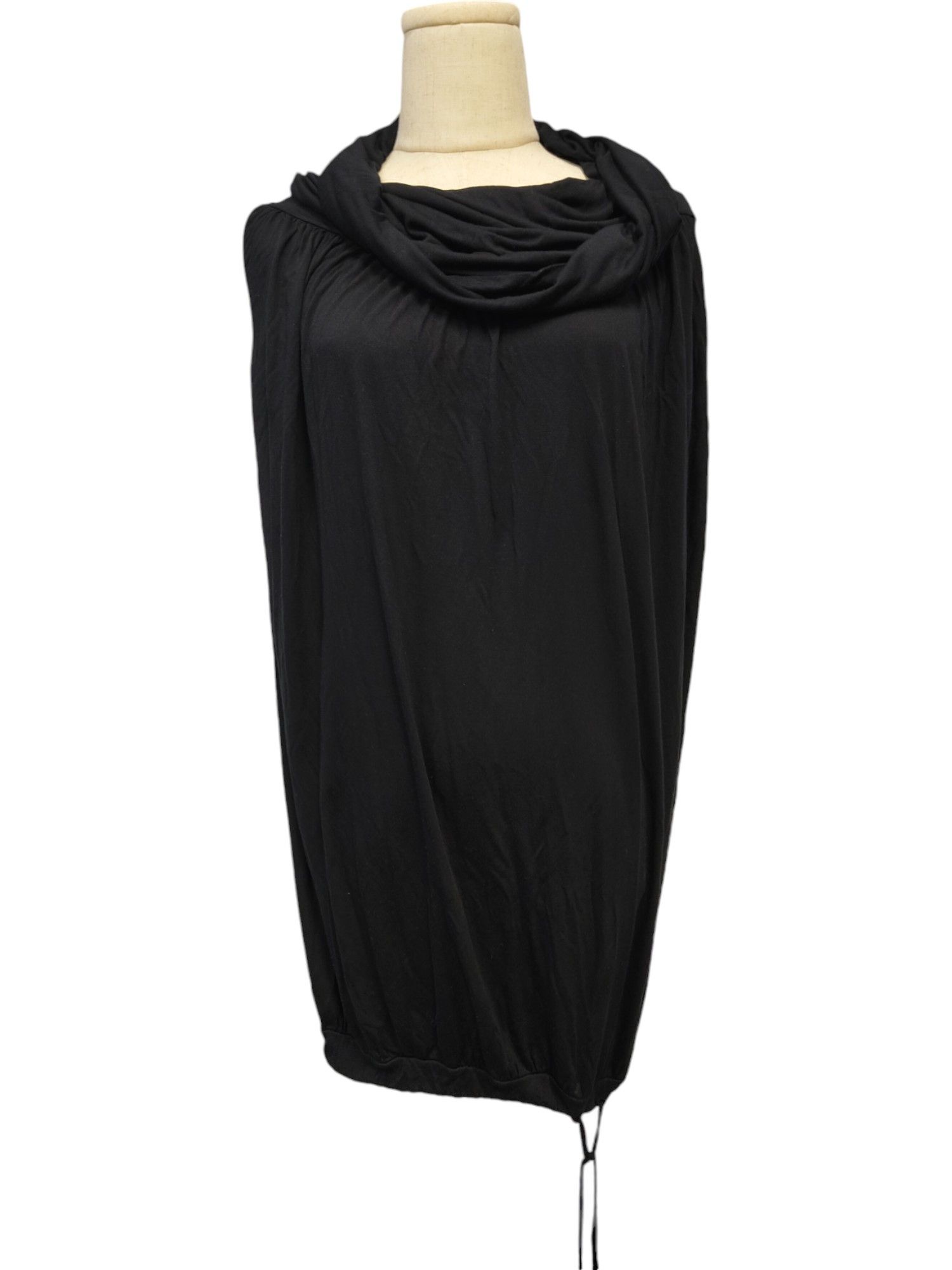 Black Sleeves Top With Loose Turtle Neck