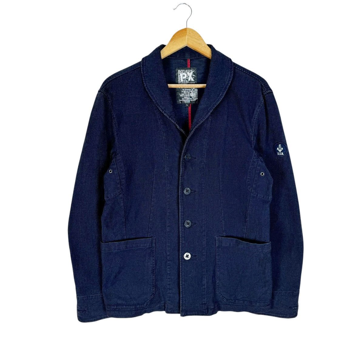 Avirex ⚡️AVIREX USN SHAWL COLLAR REPRO CHORE JACKET Size US L / EU 52-54 / 3 - 1 Thumbnail