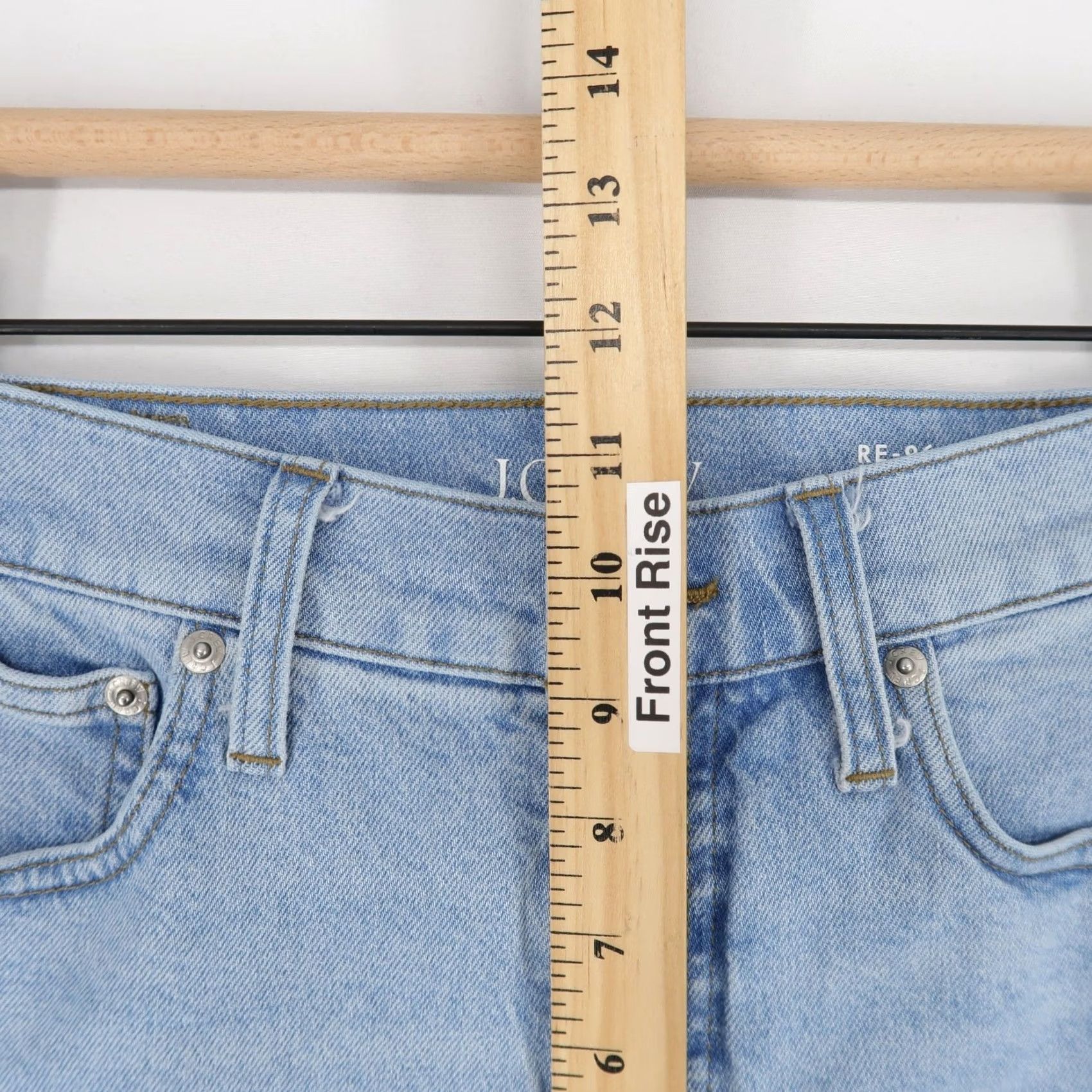 J.Crew J.CREW Jeans Straight 26 31in Light Wash Blue High Rise Stretch Womens, 5-Pocket, Zip, Denim, Regular, Tall Size 26" / US 2 / IT 38 - 5 Thumbnail