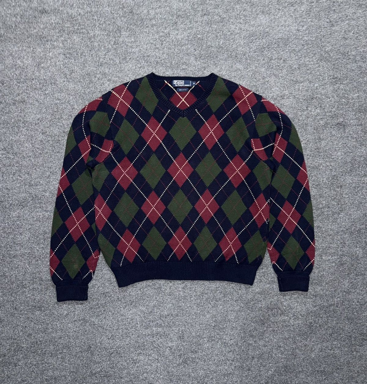 Polo Ralph Lauren Vintage Polo Ralph Lauren Argyle Knit Sweater Size US M / EU 48-50 / 2 - 1 Thumbnail