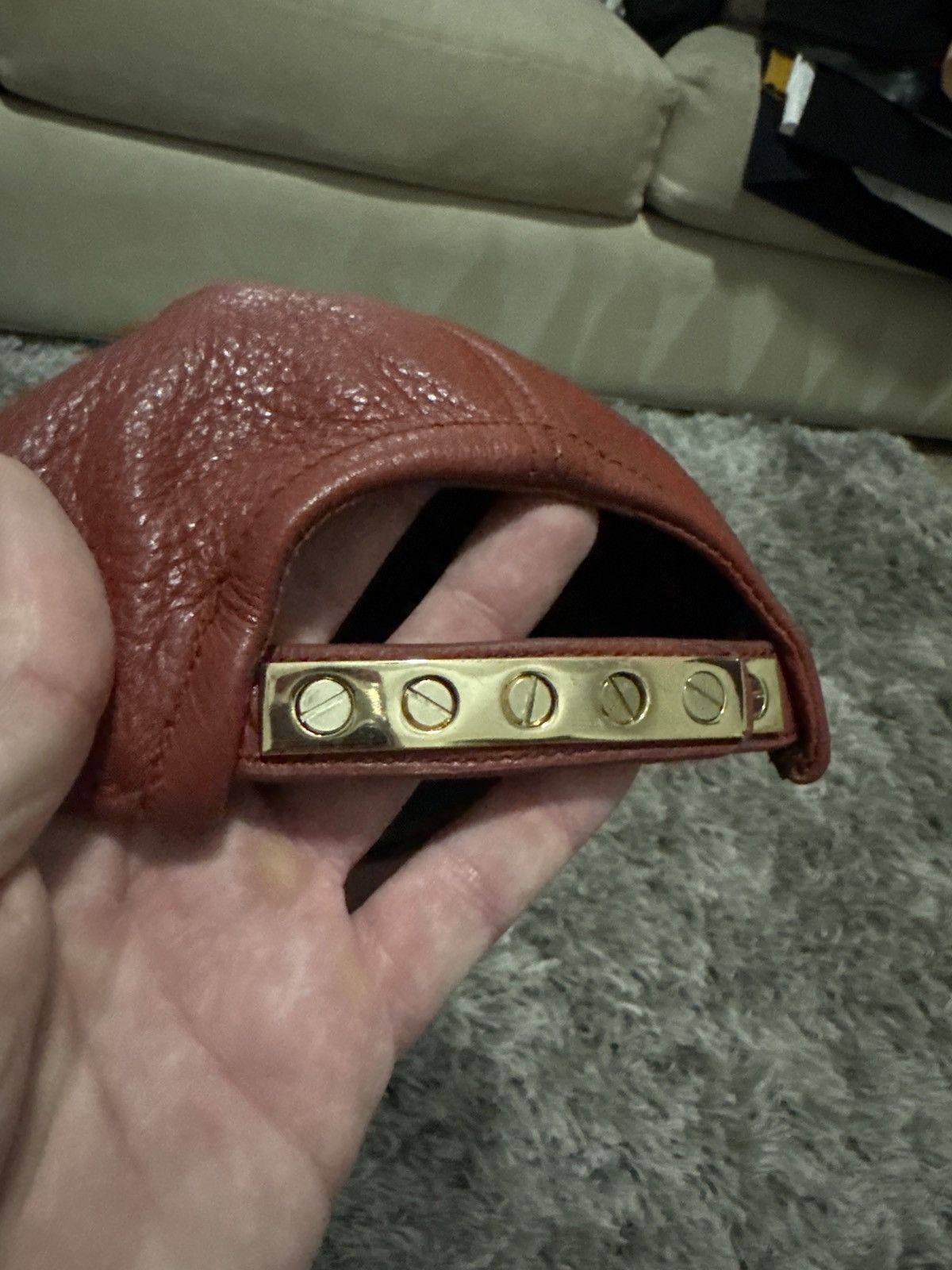 Buscemi Buscemi Postback Cow Leather Hat OS Size ONE SIZE - 5 Thumbnail