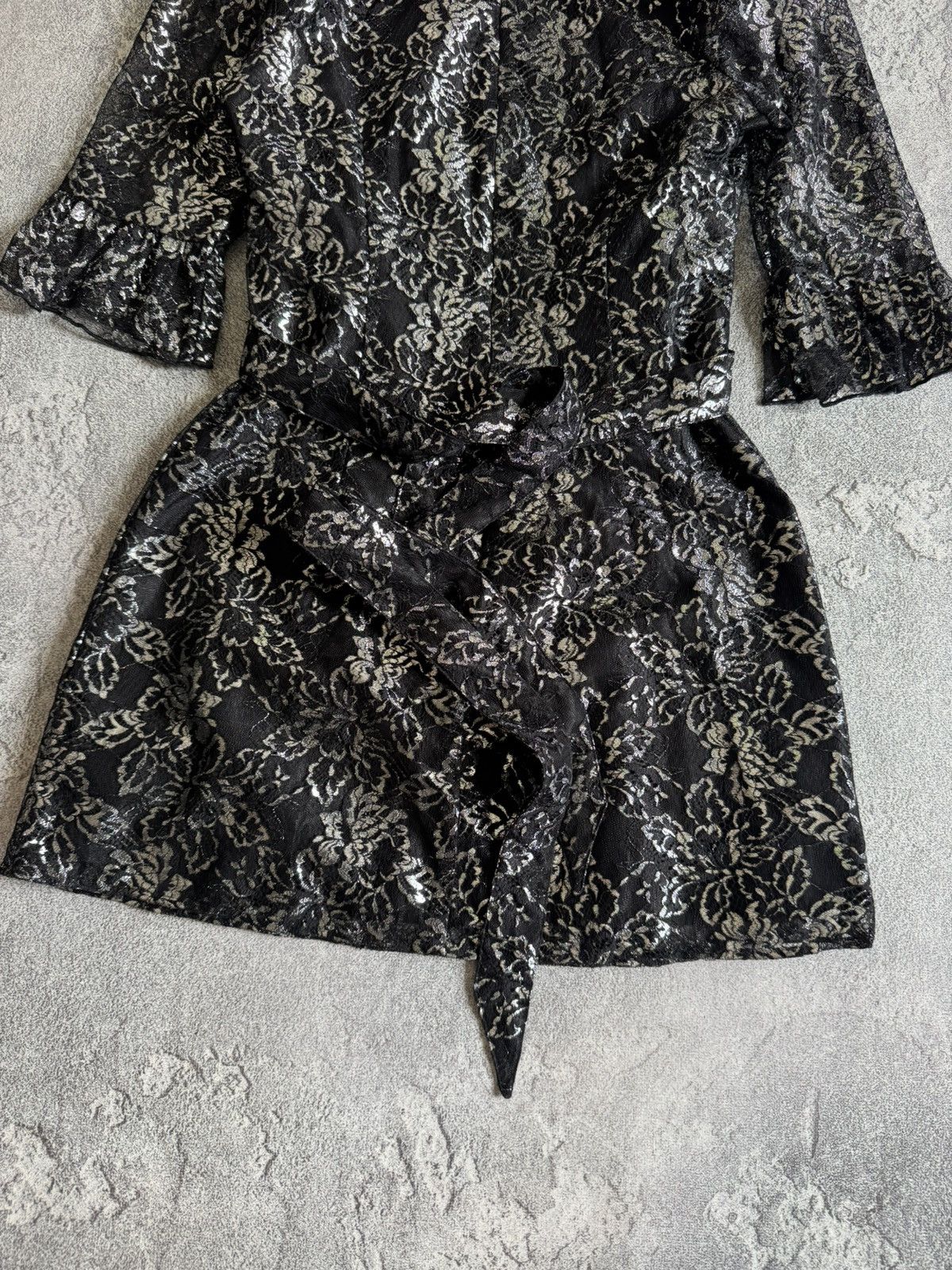 The Vampire's Wife THE VAMPIRE'S WIFE H&M silver black metallic lace dress Size M / US 6-8 / IT 42-44 - 18 Thumbnail