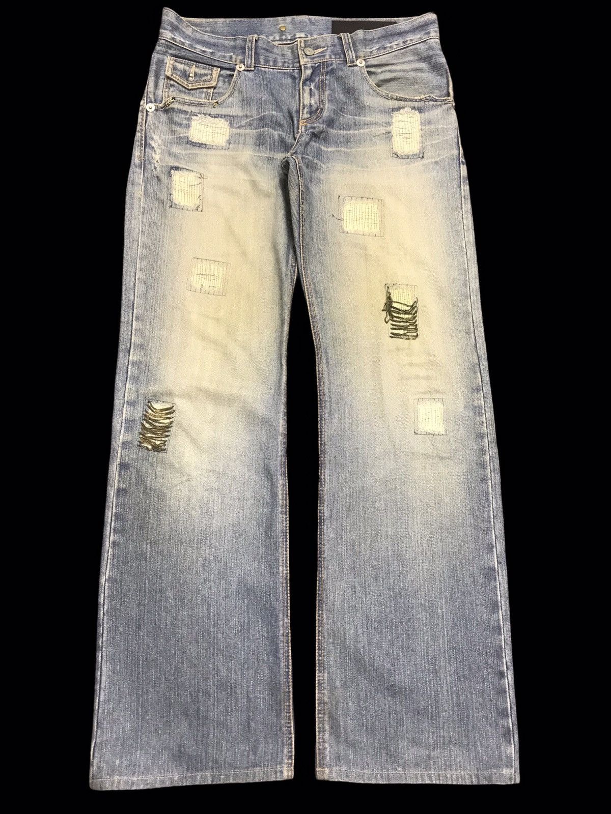 Japanese Brand 💥FLARE💥ARCHIVAL SNARL DISTRESSED DENIM F249 Size US 34 / EU 50 - 1 Thumbnail