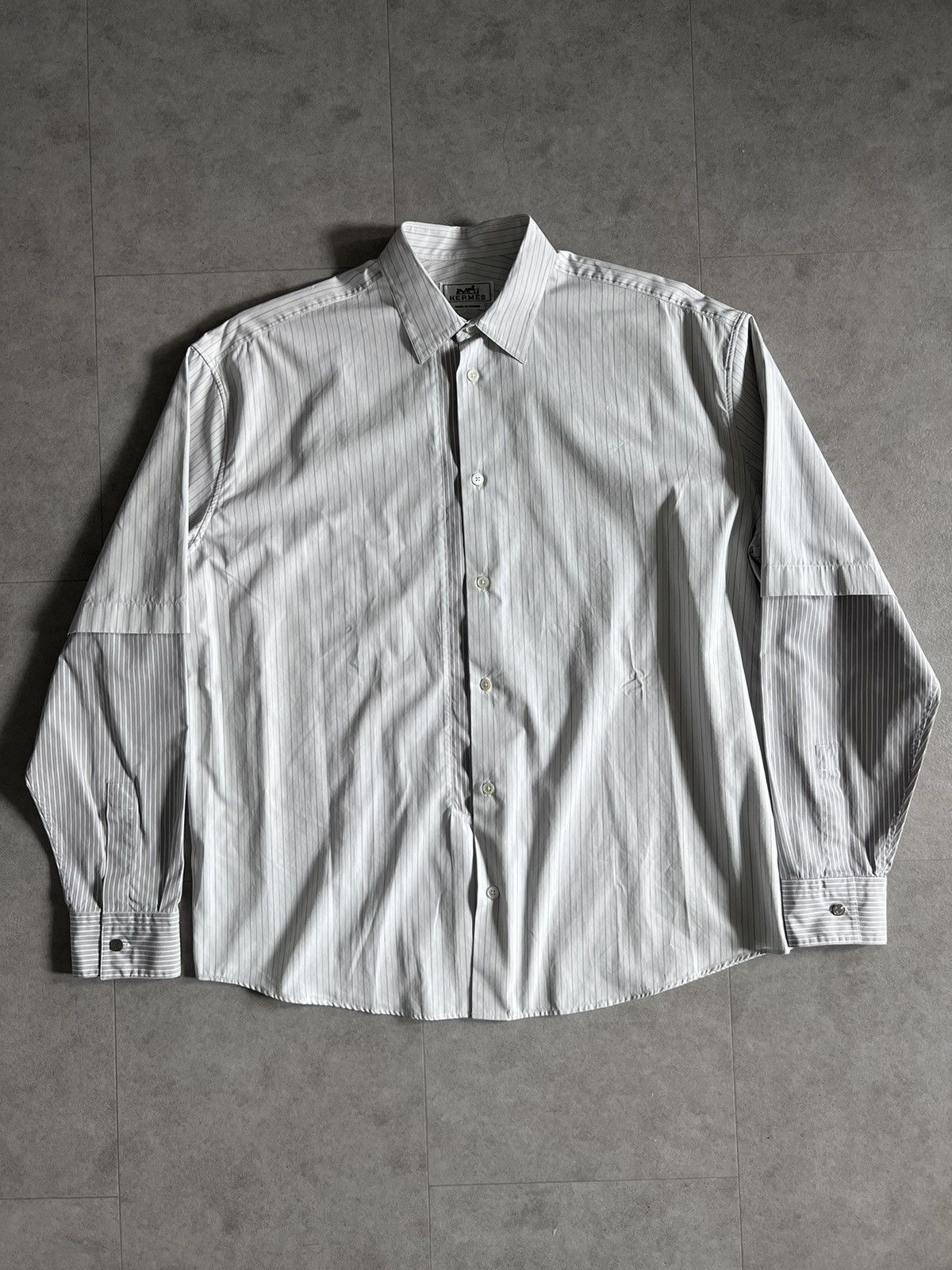 Hermes Hermes Double Layered Stripe Shirt Size US M / EU 48-50 / 2 - 1 Thumbnail