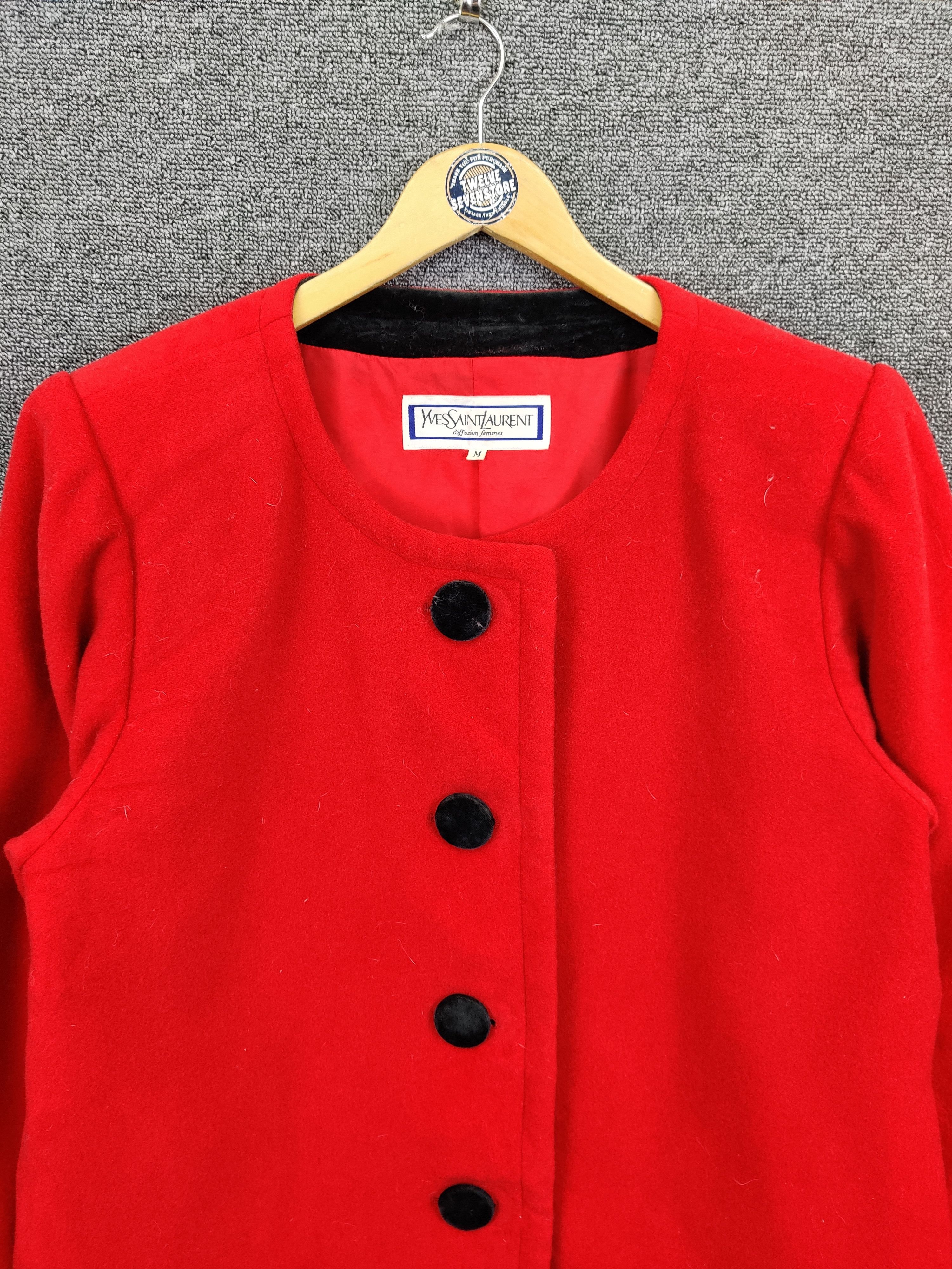 Yves Saint Laurent Vintage Yves Saint Laurent Diffusion Femmes Wool Button Coat Size US M / EU 48-50 / 2 - 11 Thumbnail