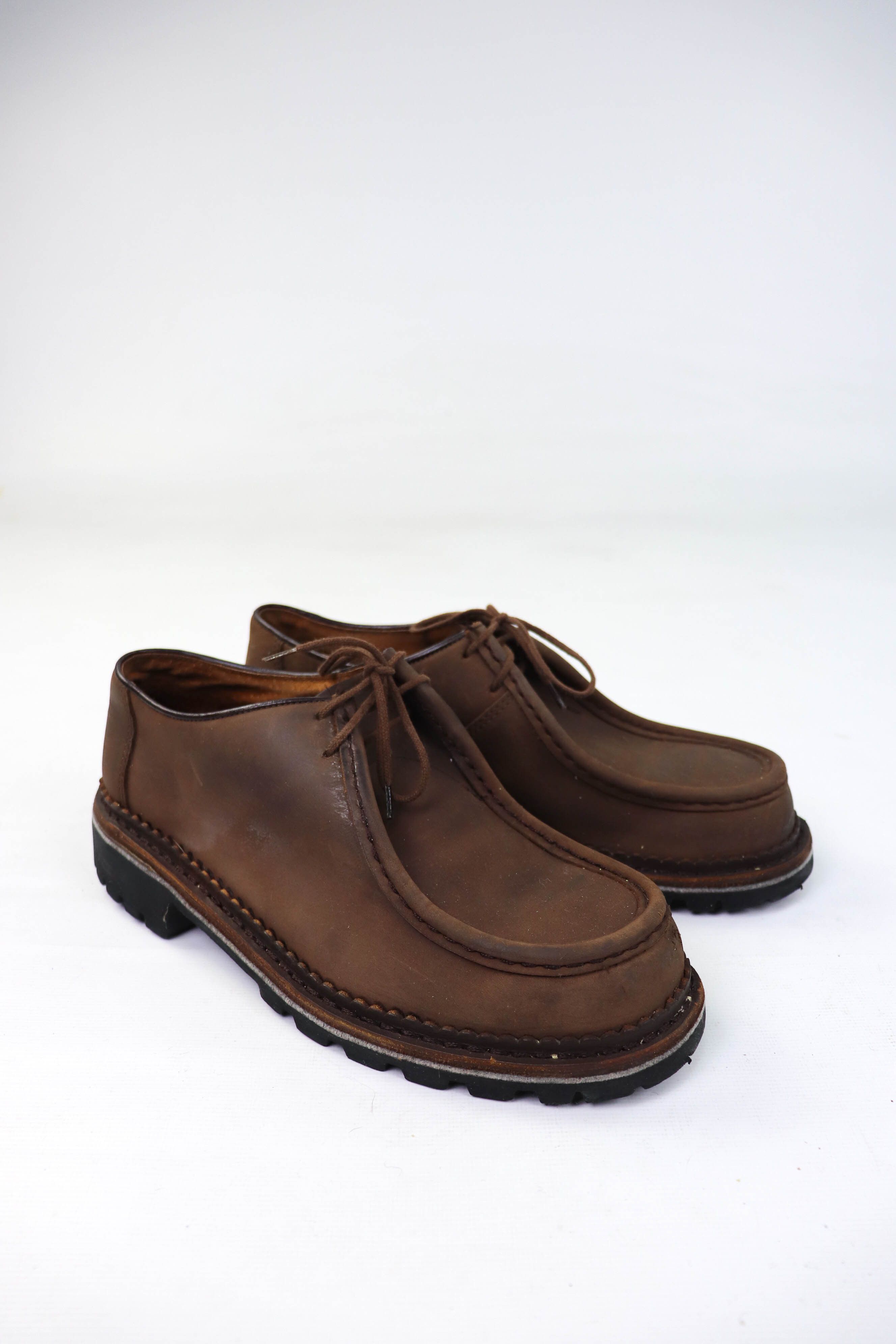Vintage Beal France Vintage Brown Leather Moc Toe Derby Shoes Size US 9.5 / EU 42-43 - 1 Thumbnail