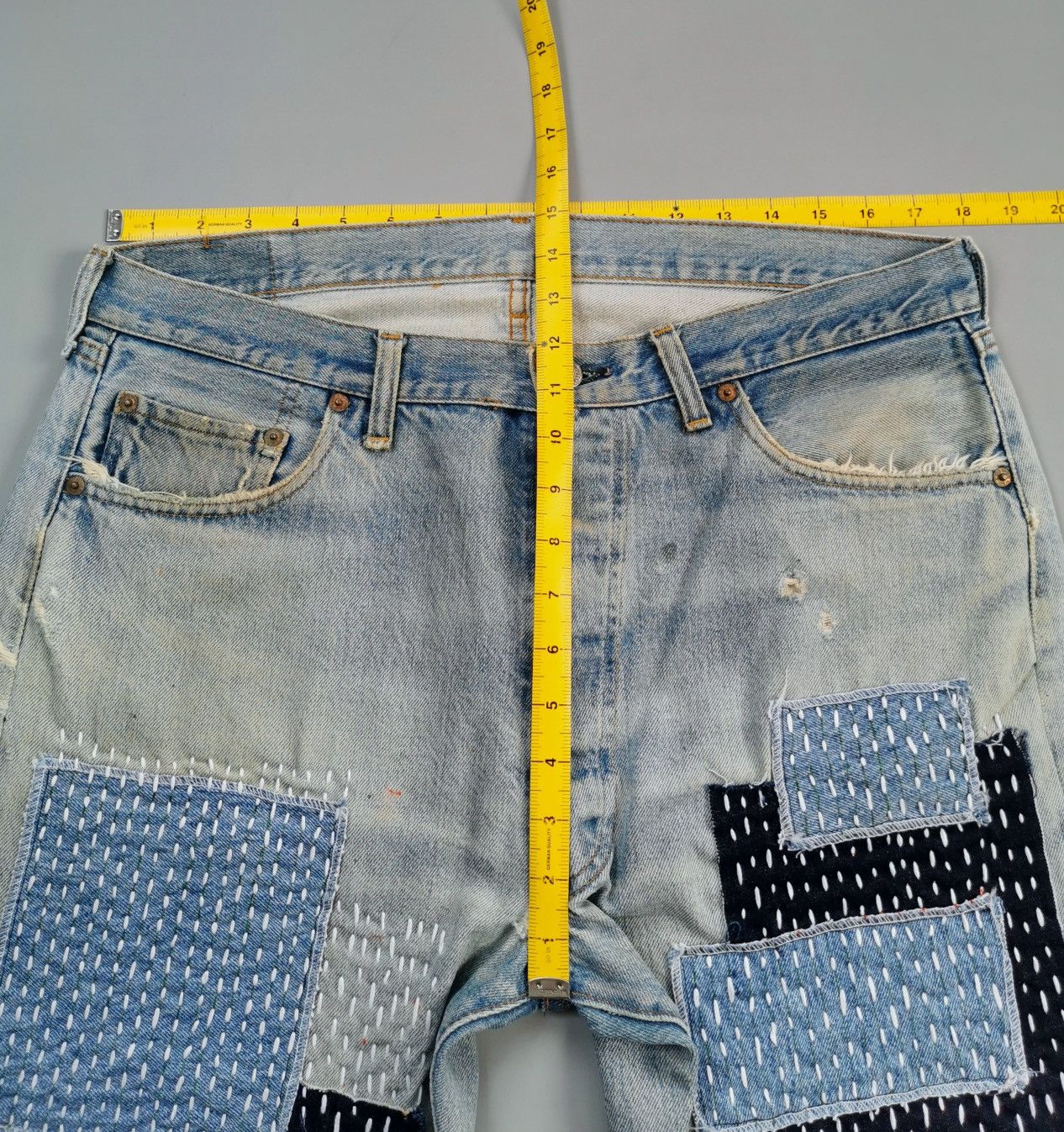 Levi's 80s Vintage Levis Selvedge Denim Patchwork Jeans Size US 36 / EU 52 - 24 Thumbnail