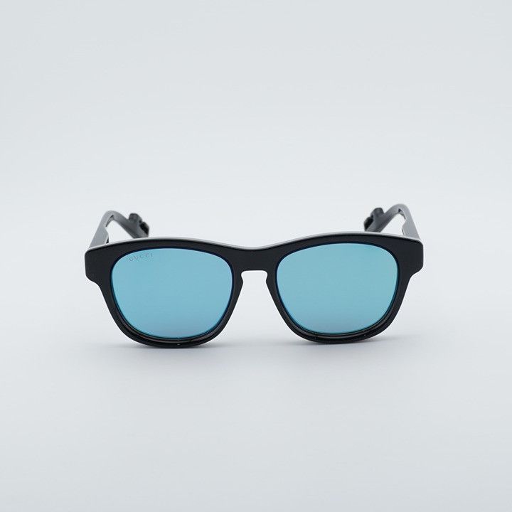 Gucci Gucci GG1238S 002 Sunglasses Black Square Frame, Blue Lenses Size ONE SIZE - 2 Thumbnail