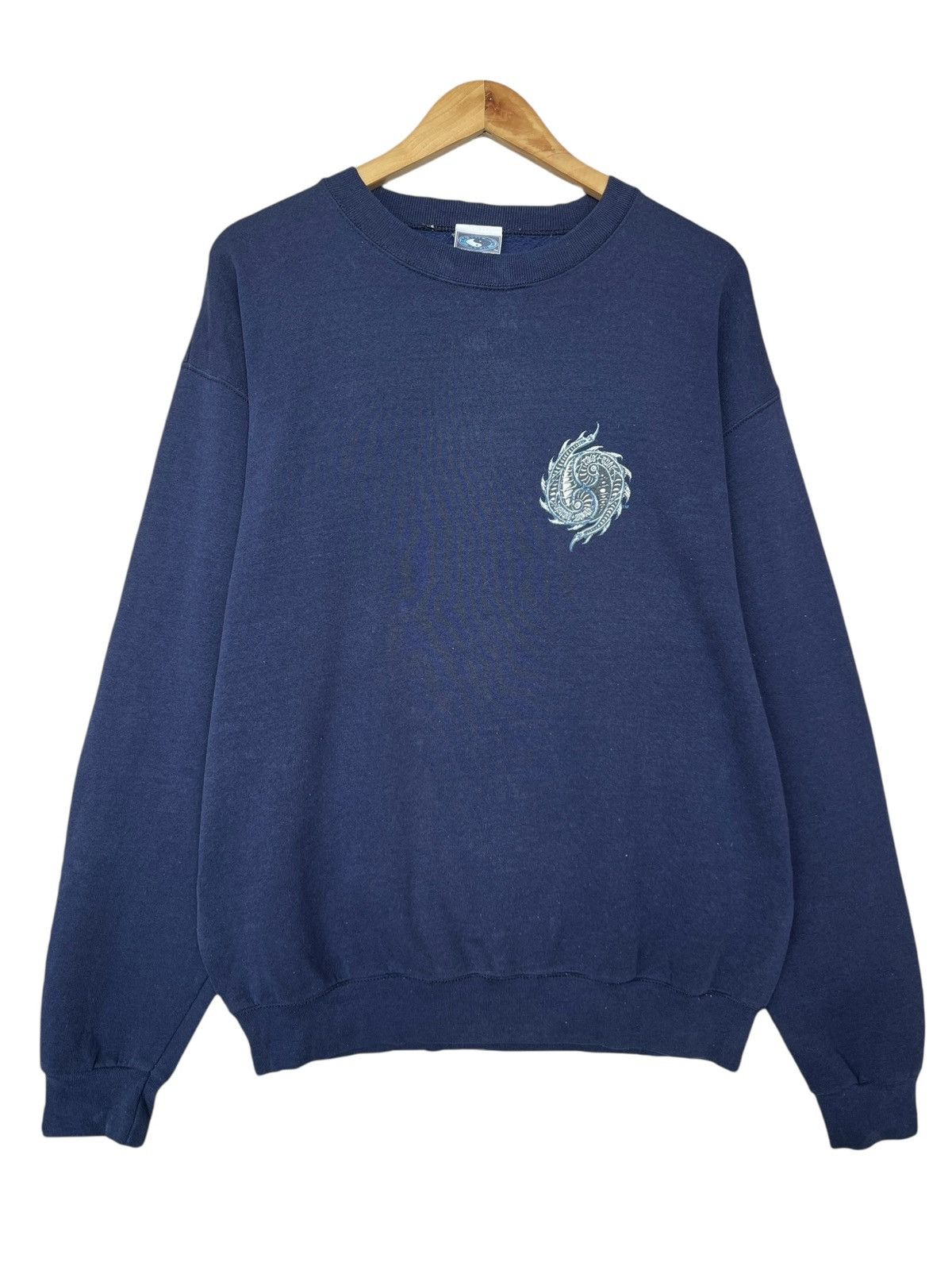 Vintage Vintage 90s T&C Town And Country Made In Usa Navy Sweatshirt Size US L / EU 52-54 / 3 - 2 Thumbnail