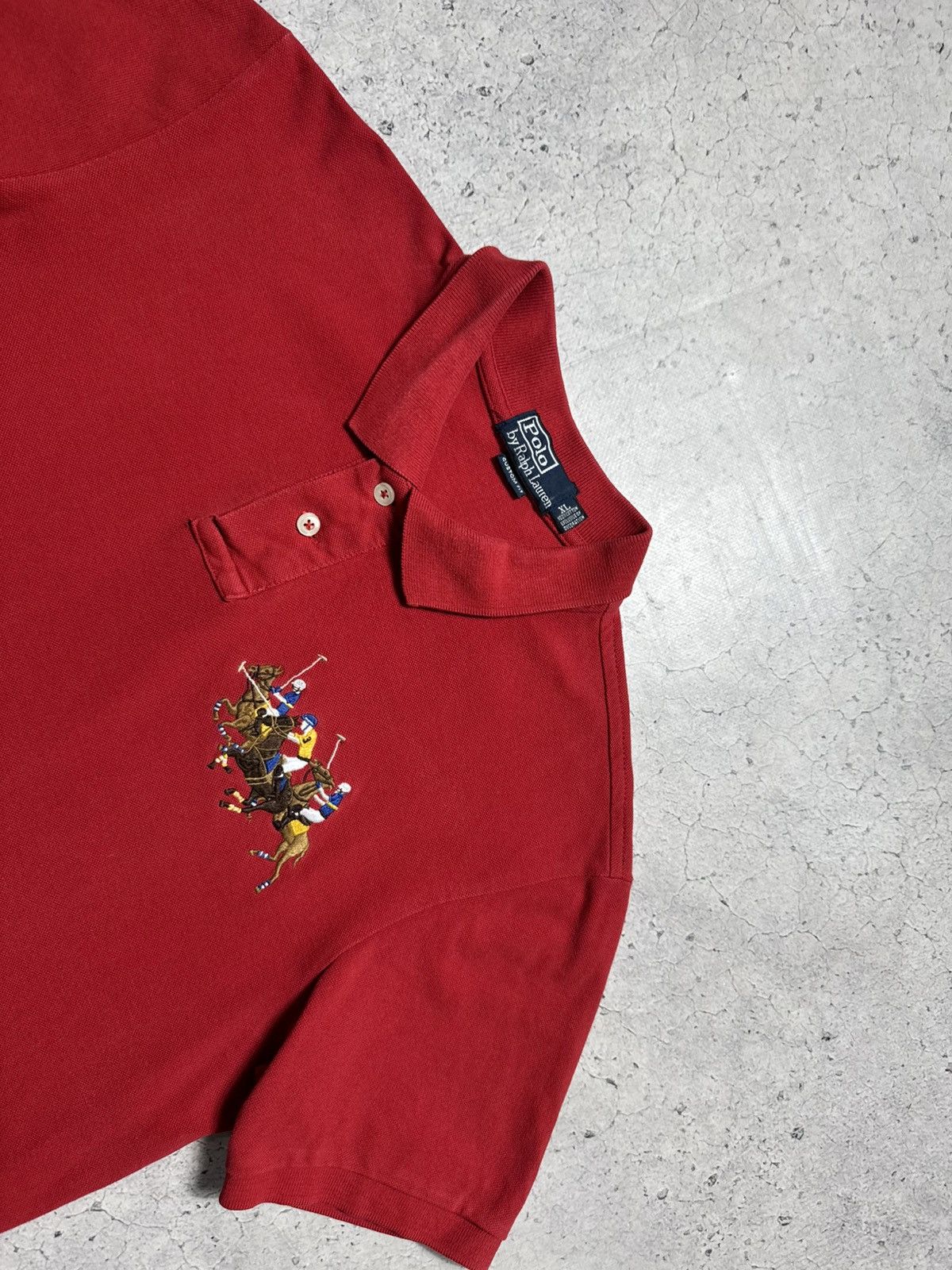 Polo Ralph Lauren Polo Ralph Lauren Big Pony Vintage Polo Shirt Red Size US XL / EU 56 / 4 - 4 Thumbnail