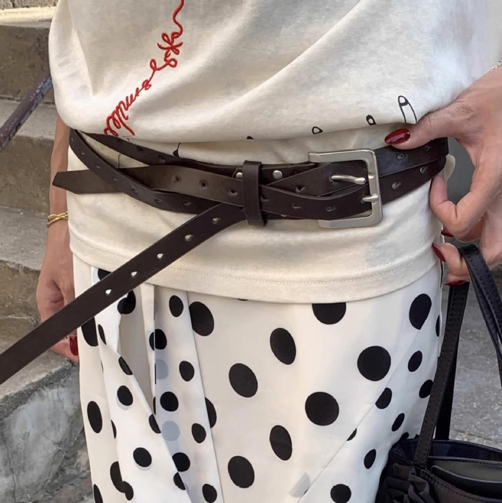 Japanese Brand Y2K Casual Layered Buckle Modern Belt Size ONE SIZE - 7 Thumbnail