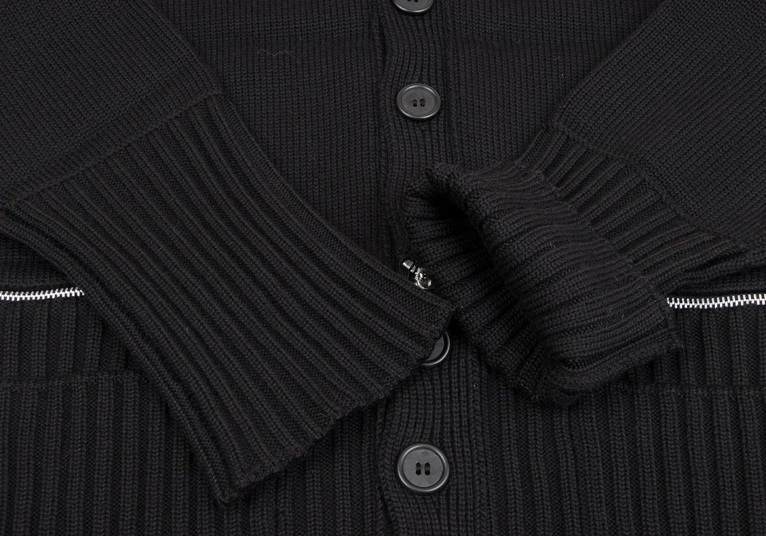 Jean Paul Gaultier Wool Zip Design Cardigan in Black, Size M Size US M / EU 48-50 / 2 - 6 Thumbnail