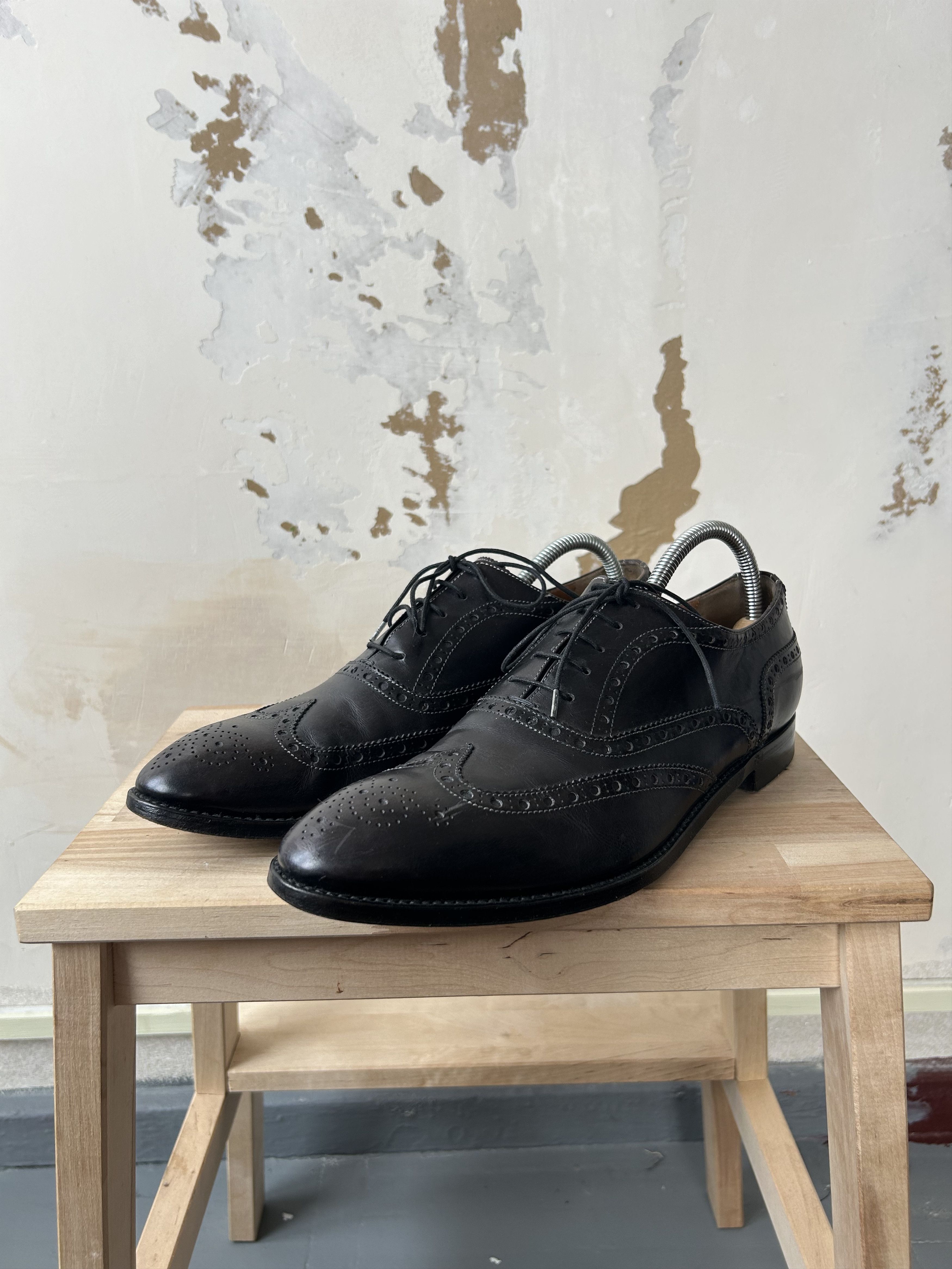Designer × Paul Smith PS Paul Smith Black Leather Wing Tip Brogues Shoes Size US 10 / EU 43 - 3 Thumbnail