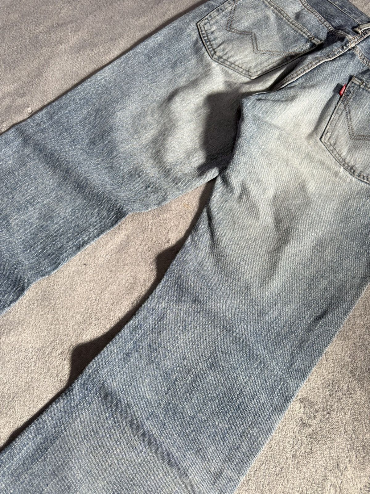 Edwin × Vintage Edwin XV441 Bootcut Flared Natural Distressed Jeans Size US 30 / EU 46 - 13 Thumbnail