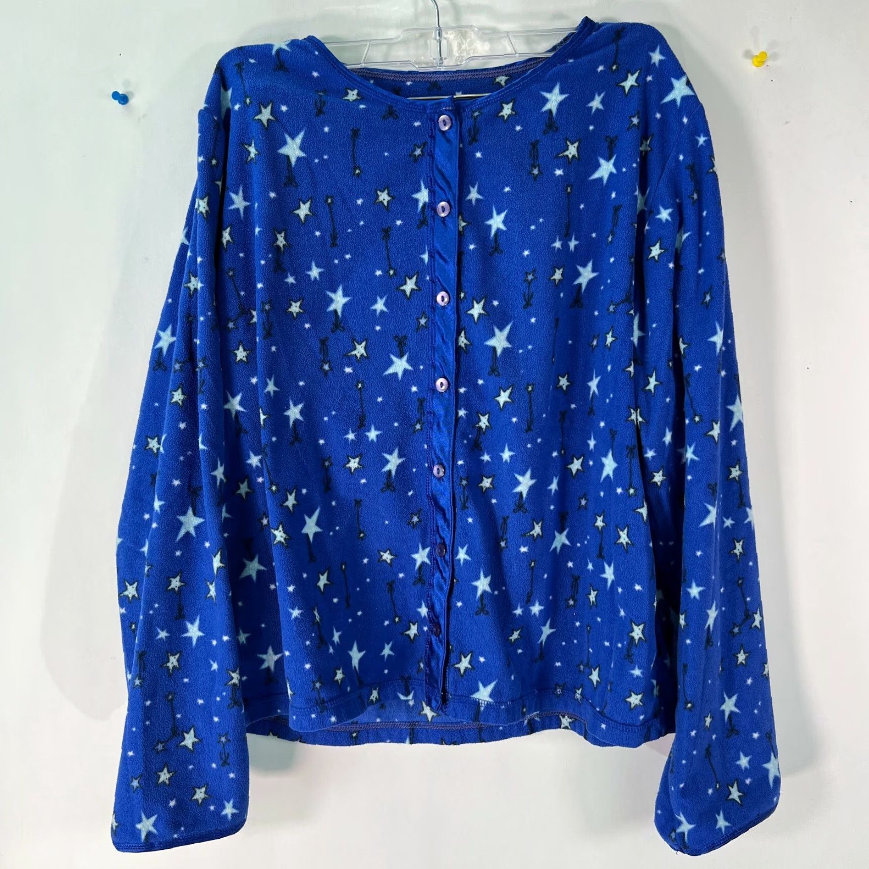 Liz Claiborne Liz Claiborne Pajama Set Womens Royal Blue 2 Piece Size M Star Print Size ONE SIZE - 2 Thumbnail