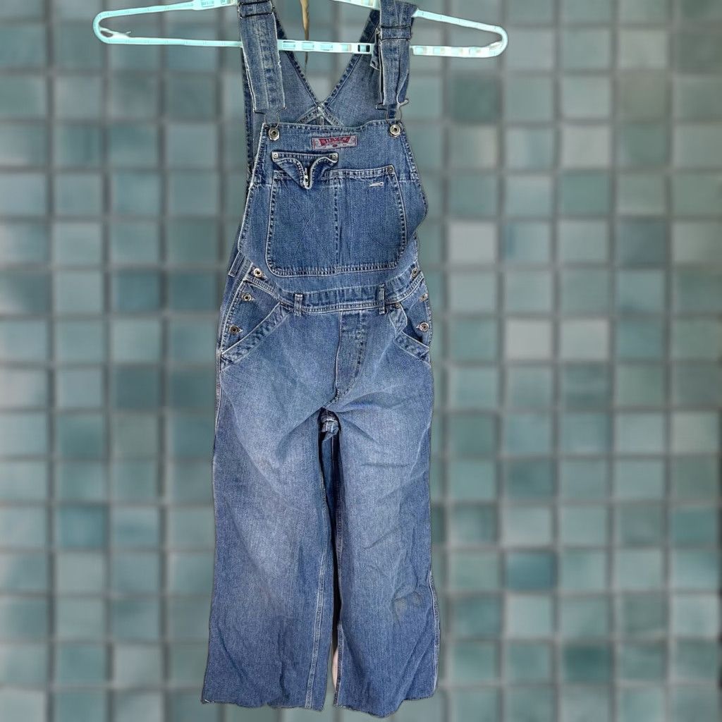 Silver Jeans Co. Vintage Silver Jeans Blue Flared Denim Bibs Womens Size 32 Distressed Relaxed Fit Size 24" / US 00 / IT 34 - 1 Thumbnail