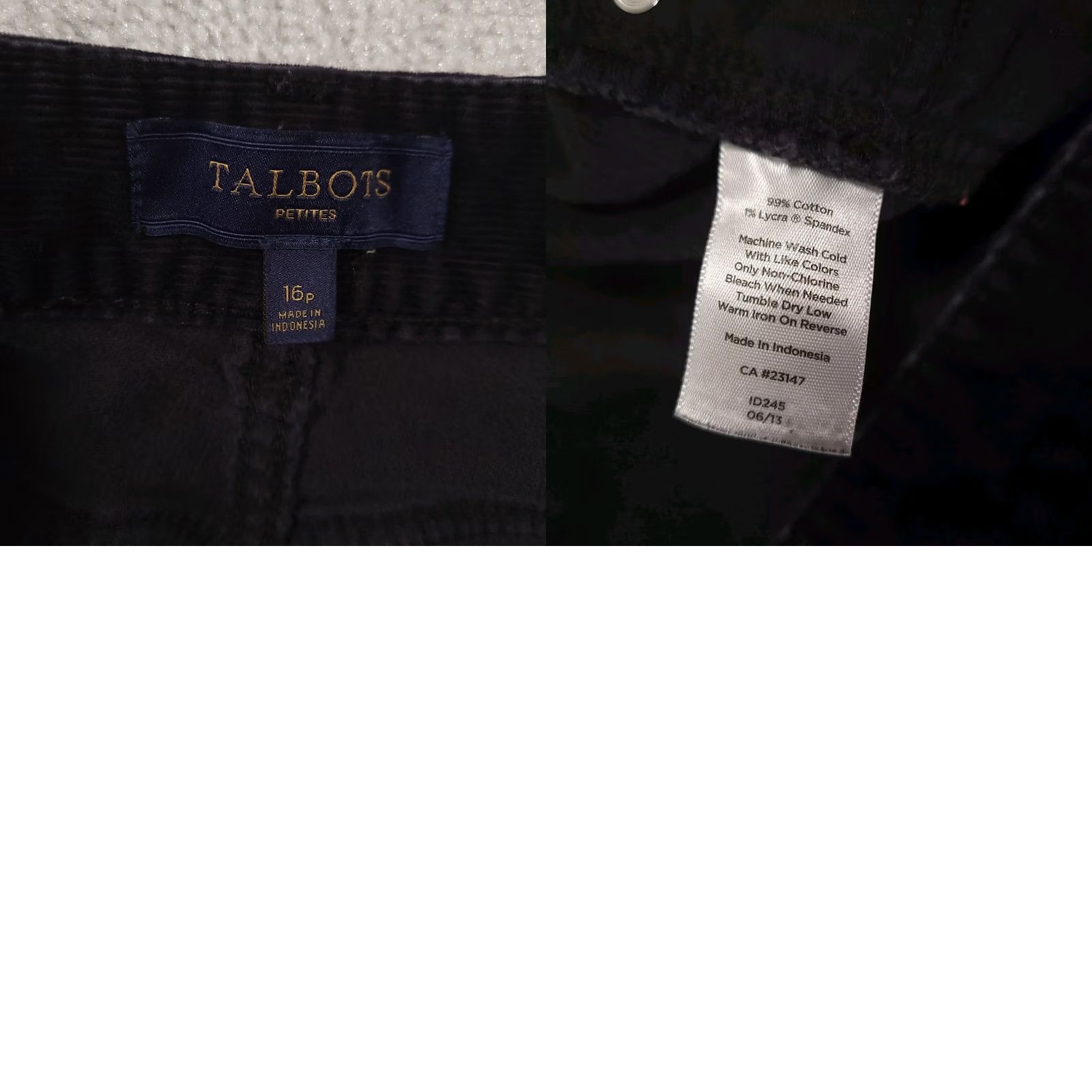 Talbots Talbots Corduroy Pants Women 16P Petite 34x28 Zip Black Bootcut Chino Holiday? No Size 38" / US 16 / IT 52 - 9 Thumbnail