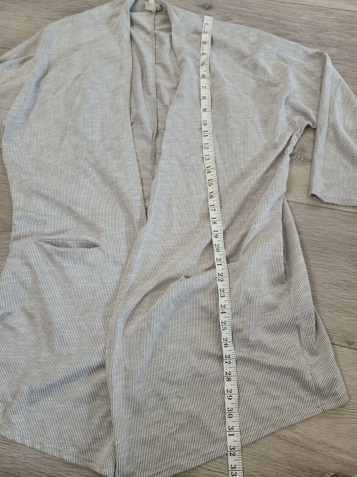 Designer Donni Cardigan One Size Waffle Neutral Striped Open Size ONE SIZE - 6 Thumbnail