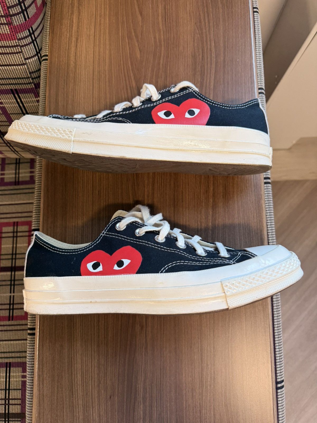 Comme des Garcons PLAY × Converse Comme Des Garçons PLAY x Converse Chuck 70 Low ‘Black’ Size US 8 / EU 41 - 1 Thumbnail