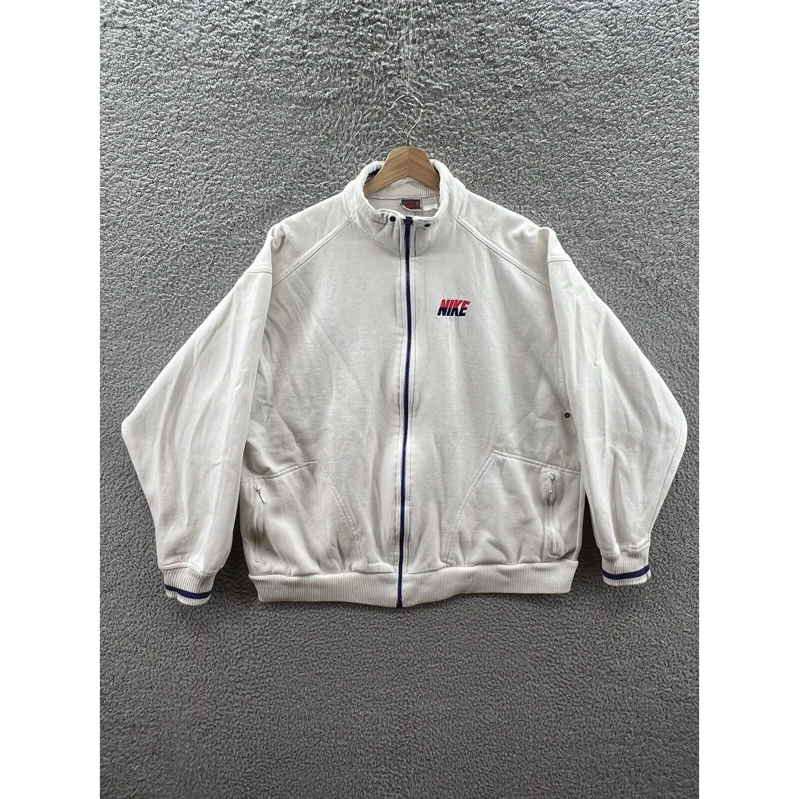 Nike Nike Vintage White Track Jacket Men’s Size XL Size US XL / EU 56 / 4 - 1 Thumbnail