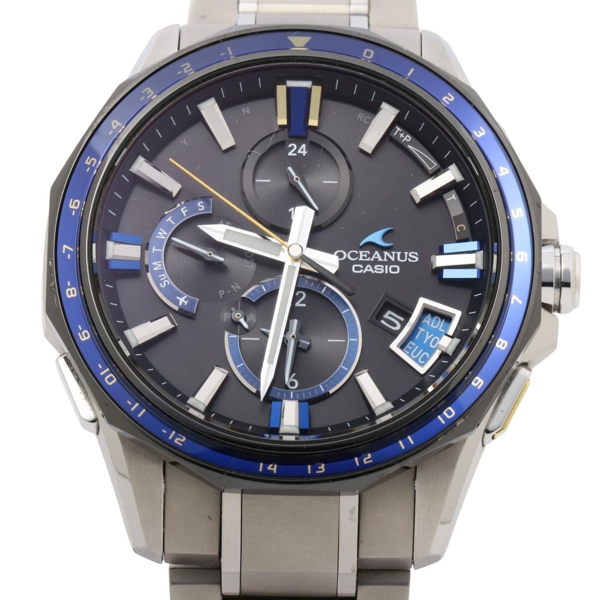 CASIO Oceanus OCWG2000G1AJF Men's Analog Watch with Black Dial and Silver Titanium