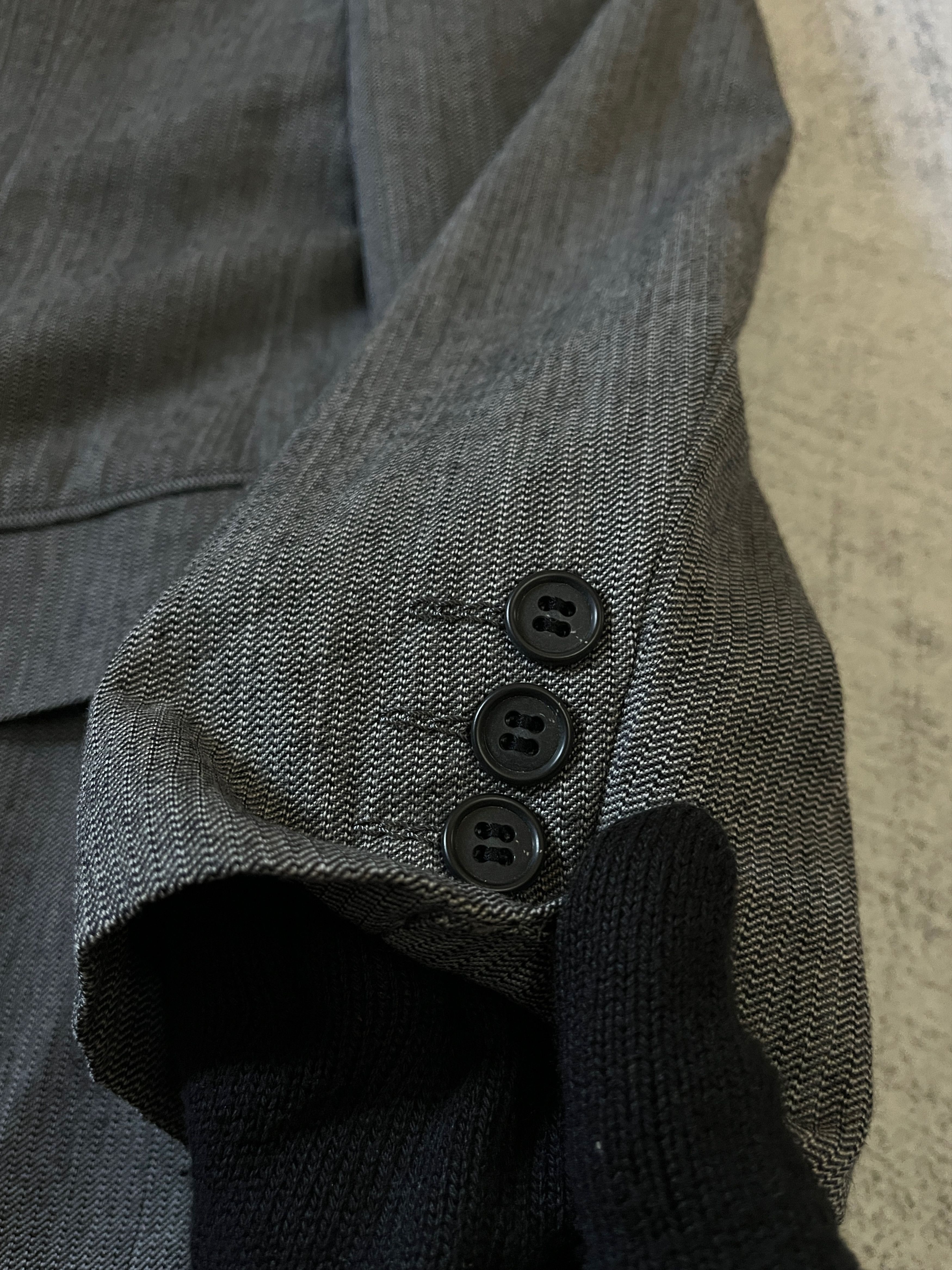 Yohji Yamamoto Y’s For Men LQ Design Wool Double Breasted Grey Blazer Size 40R - 6 Thumbnail