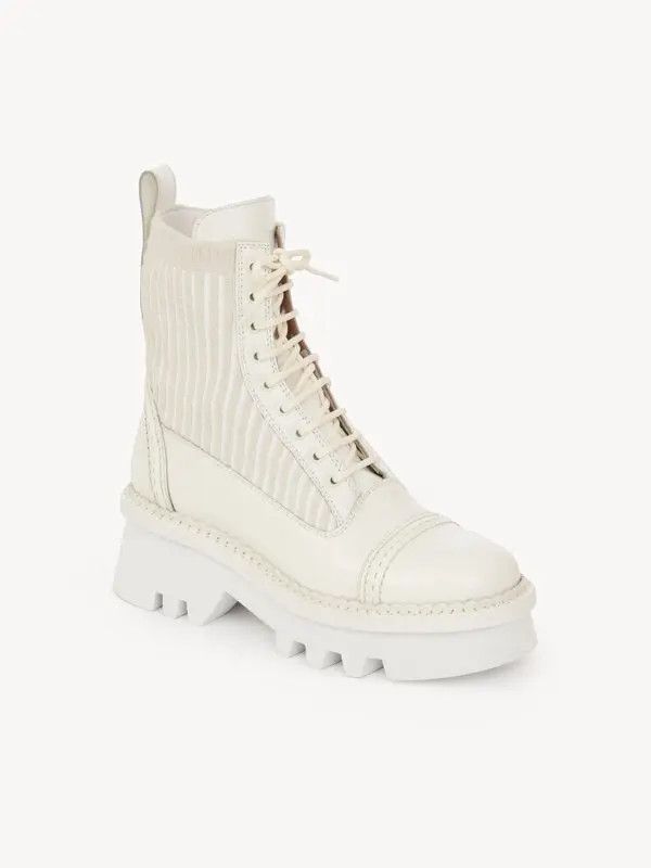 Chloe o1y0825 Leather Ankle Boots in Ivory Size US 7 / IT 37 - 2 Thumbnail