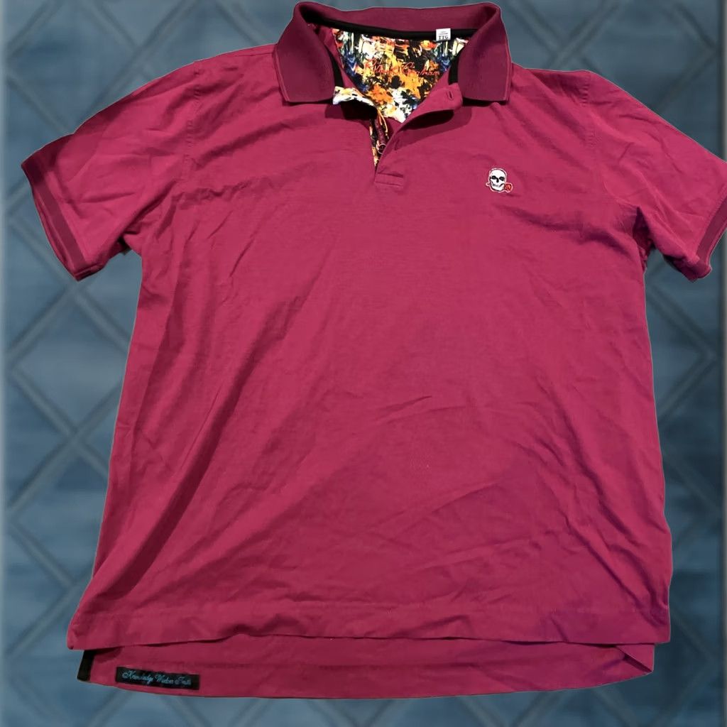 Robert Graham Robert Graham Polo Shirt Mens XL 100% Cotton Embroidered Burgundy Golf Polo Size US XL / EU 56 / 4 - 1 Thumbnail