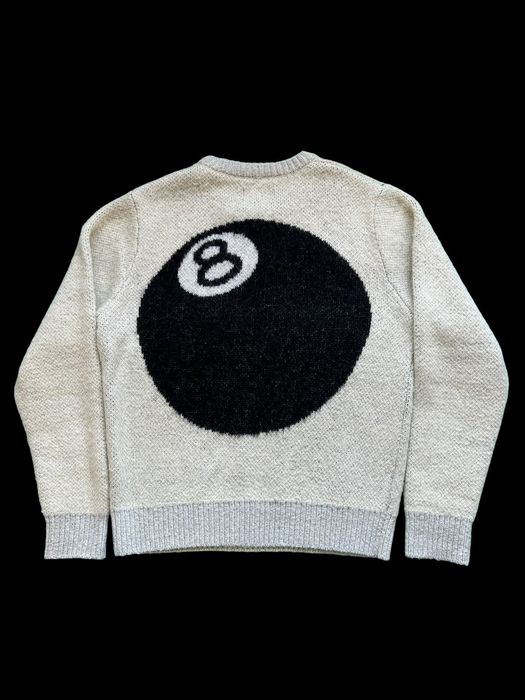 Stussy Stussy 8 Ball Heavy Brushed Mohair Sweater Knit Cream Boxy