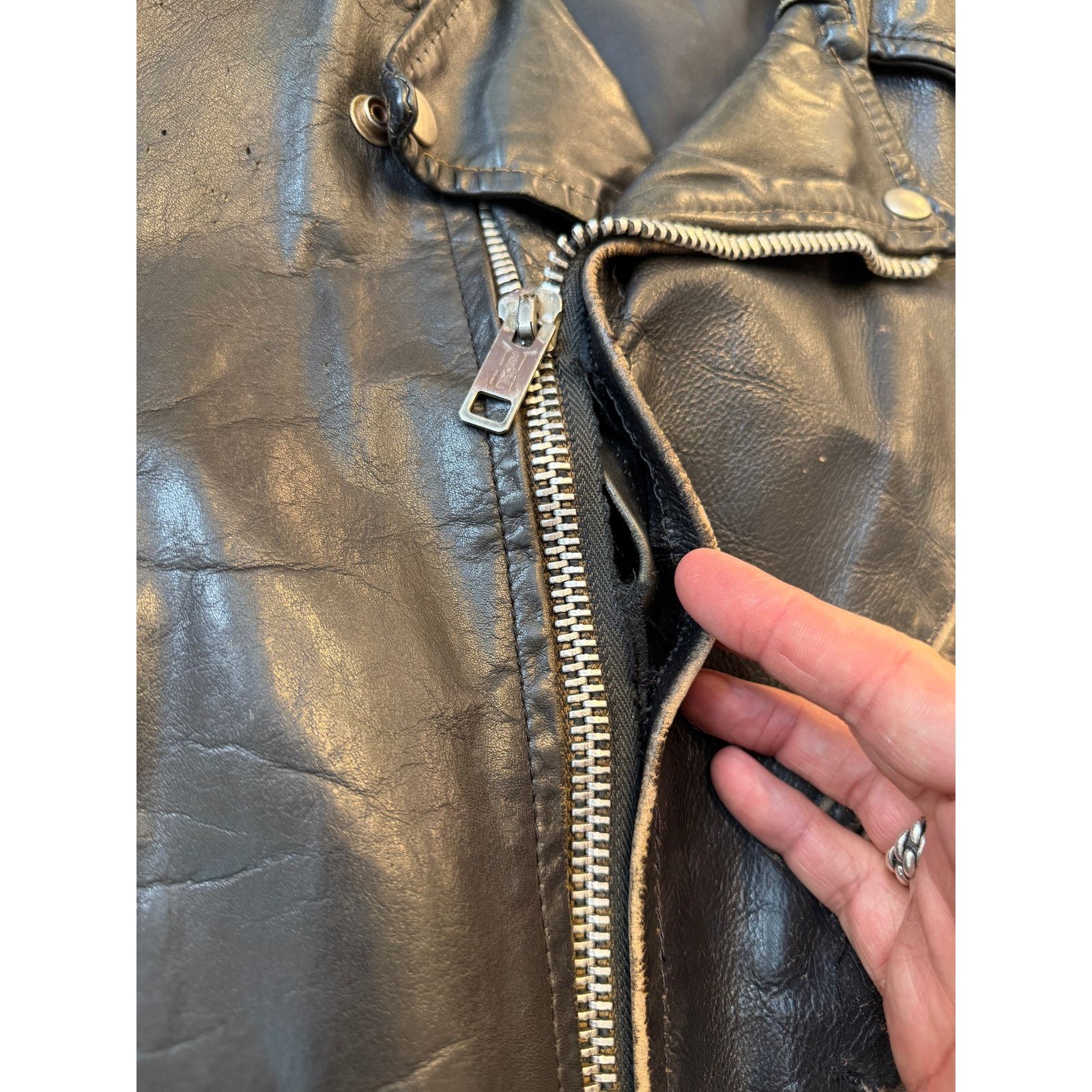 Vintage Vintage 60's Leather Motorcycle Biker Jacket Size US XL / EU 56 / 4 - 8 Thumbnail