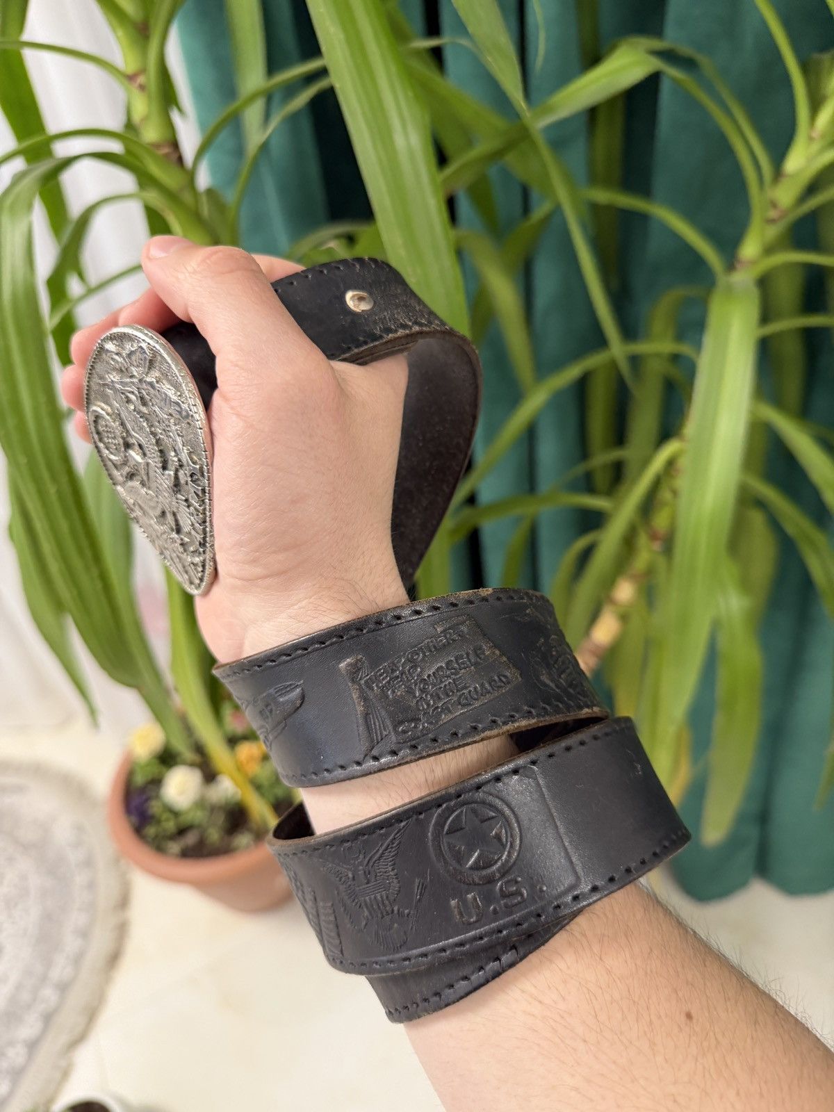 Japanese Brand 00’s NUMBER NINE STYLE LEATHER RARE Y2K BELT VINTAGE Size ONE SIZE - 5 Thumbnail