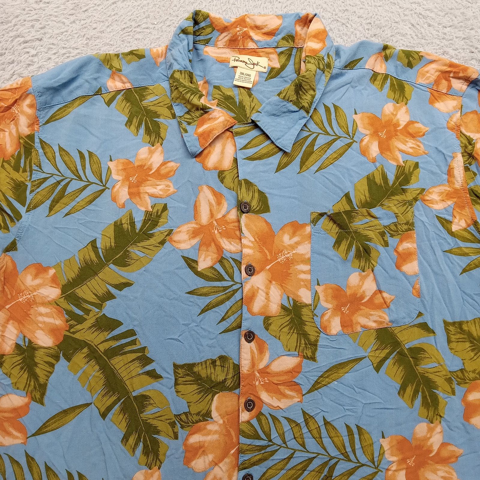 & Other Stories Panama Jack Hawaiian Shirt 3XL Men's Short Sleeve Floral Size US XXL / EU 58 / 5 - 2 Thumbnail