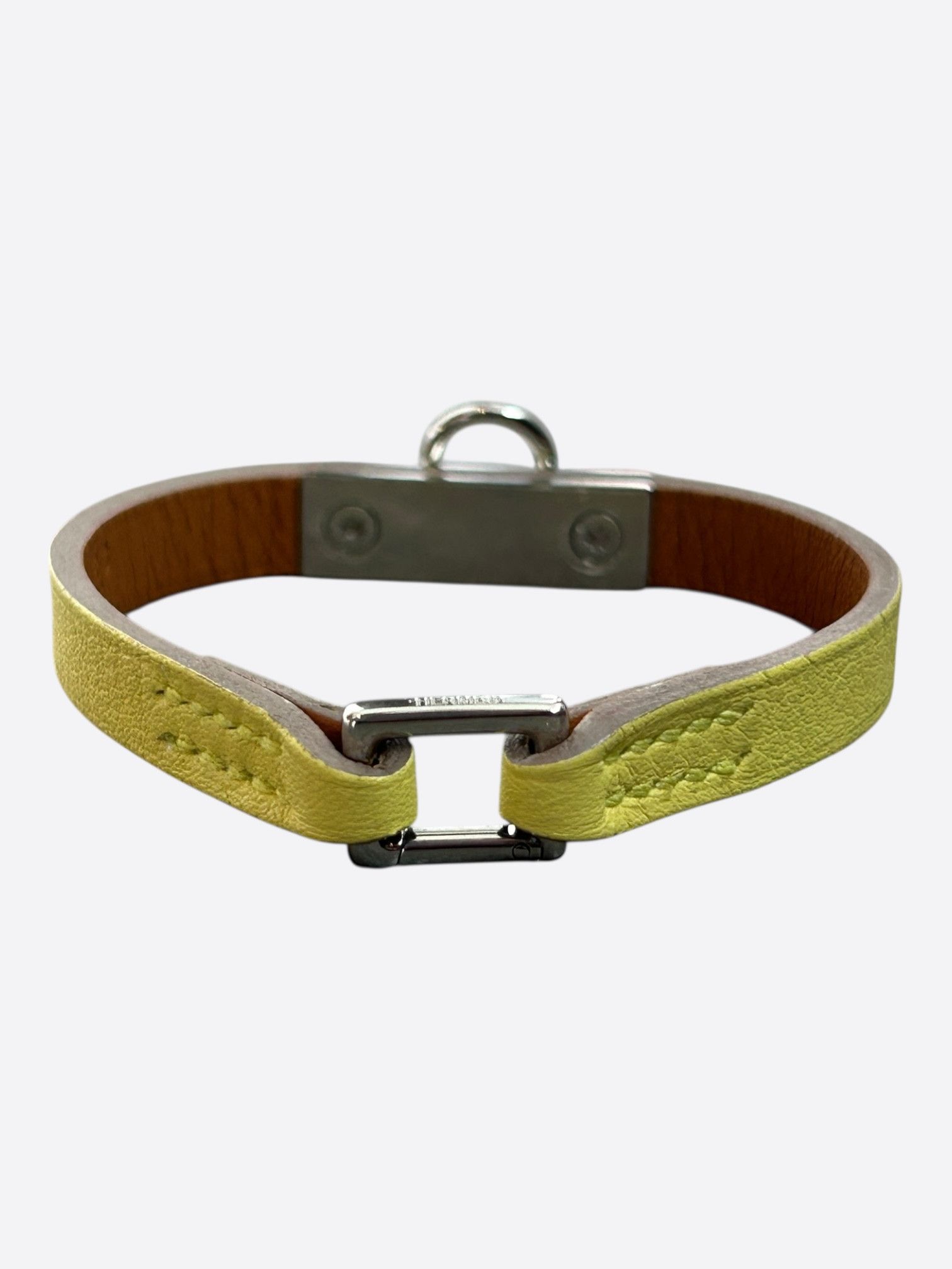 Hermes Yellow Swift & Palladium Hardware Mini Rivale Bracelet Size ONE SIZE - 2 Thumbnail