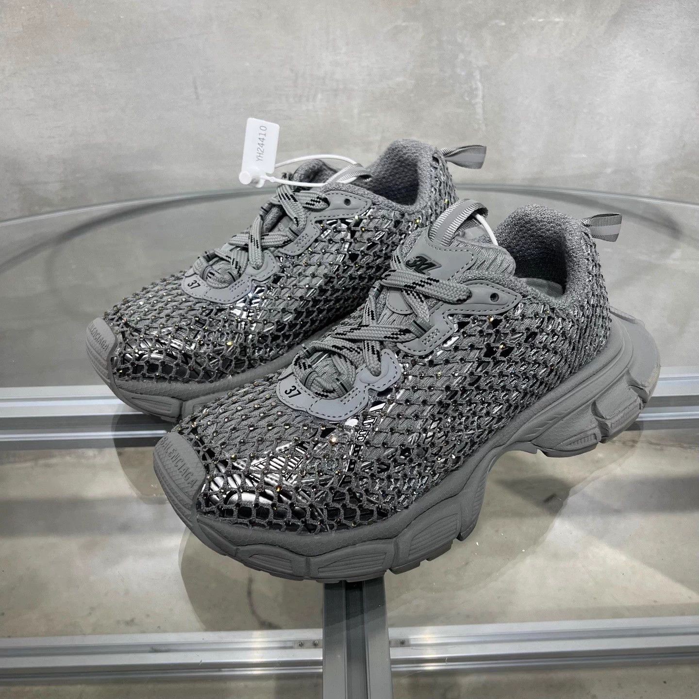 Balenciaga Balenciaga Crystal Dad Sneakers Gray 37 New Worn Once Size US 6 / IT 36 - 2 Thumbnail