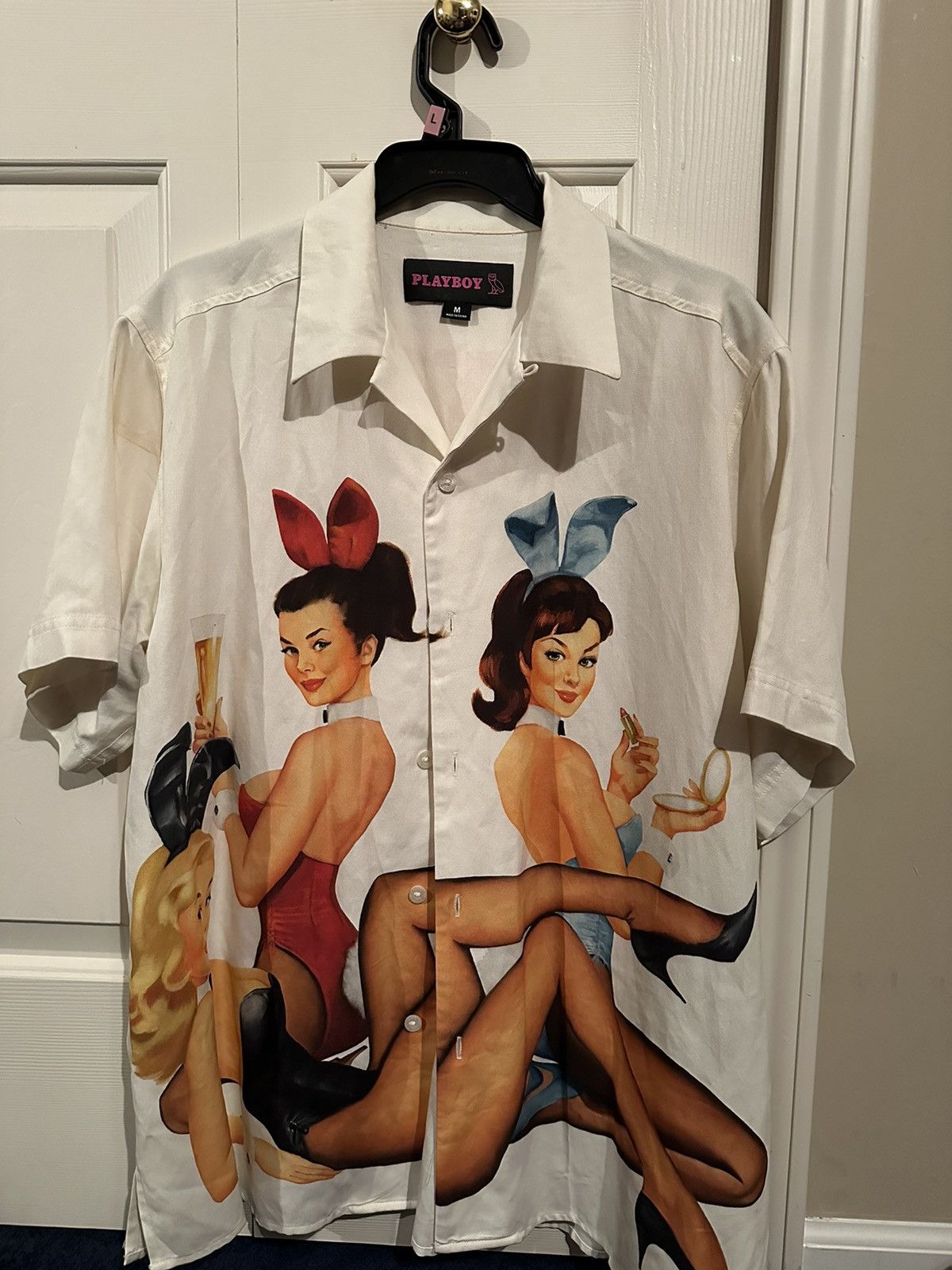 Playboy OVO DRAKE x PLAYBOY Bunny Silk Shirt Size US M / EU 48-50 / 2 - 1 Thumbnail