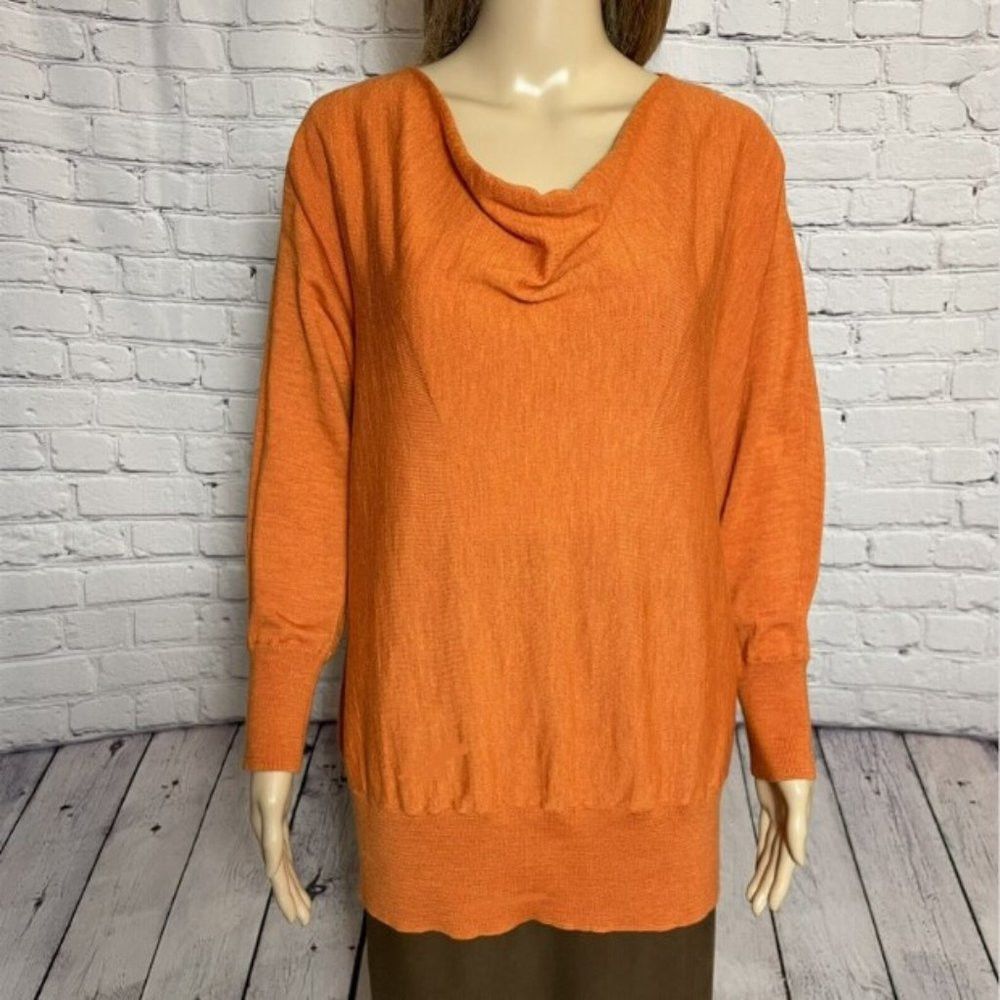 Talbots New Talbots Merino Wool Orange Cowl Neck Sweater Size 2X Pe Size XXL / US 16-18 / IT 52-54 - 2 Thumbnail